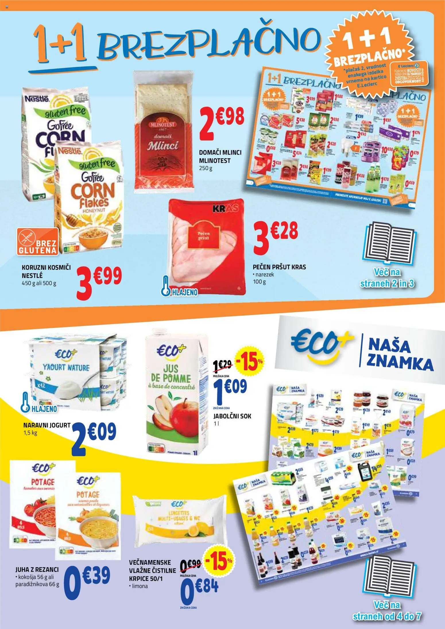 Novi E.leclerc katalog ponudbe – veljaven od 28.10.2026 | Stran: 3 | Izdelki: Pršut, Rezanci, Narezek, Jogurt