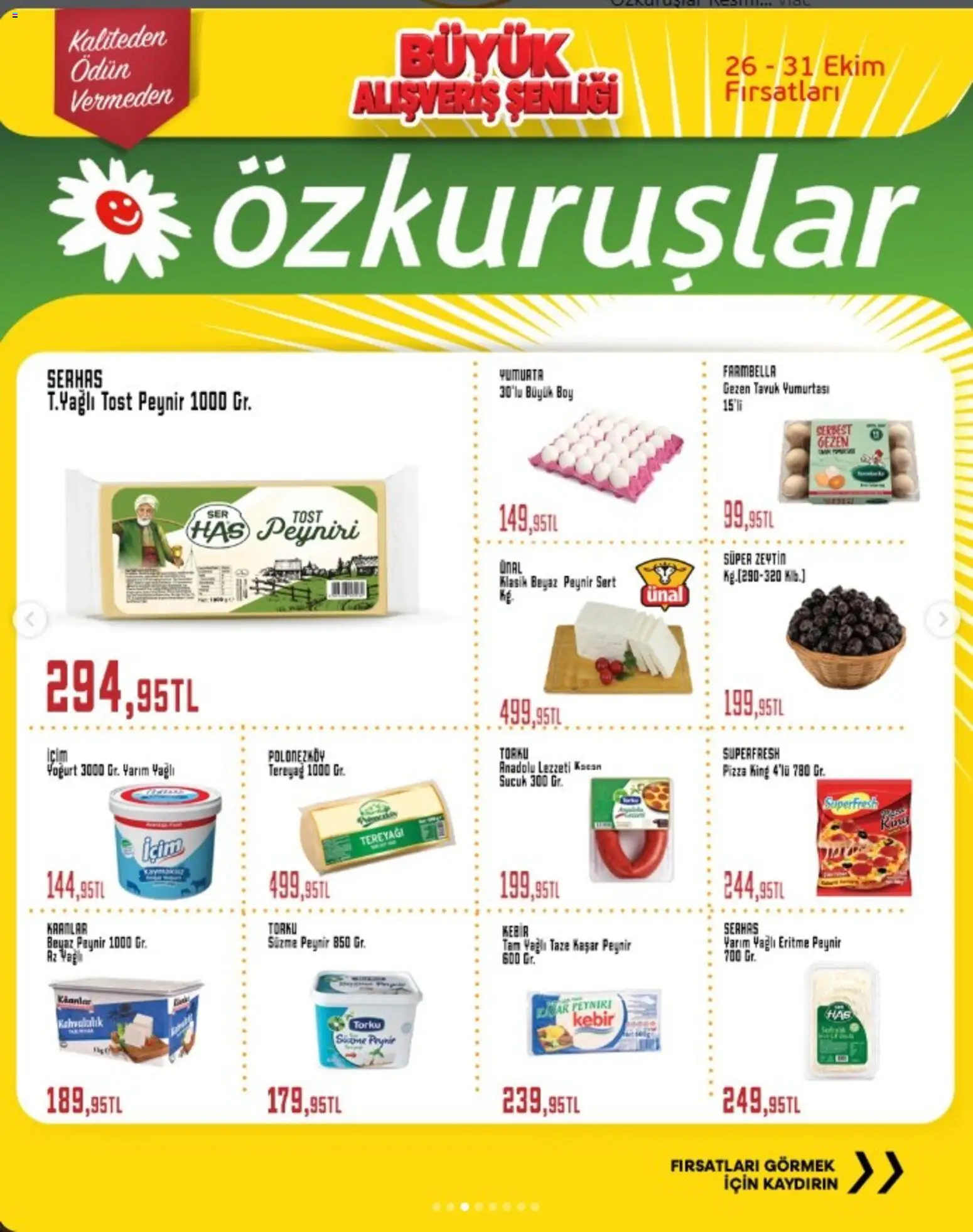 Özkuruşlar Katalog - 26 Ekim 2026 tarihinden itibaren geçerlidir | Sayfa: 3 | Ürünler: Yoğurt, Yumurta, Süzme peynir, Sucuk