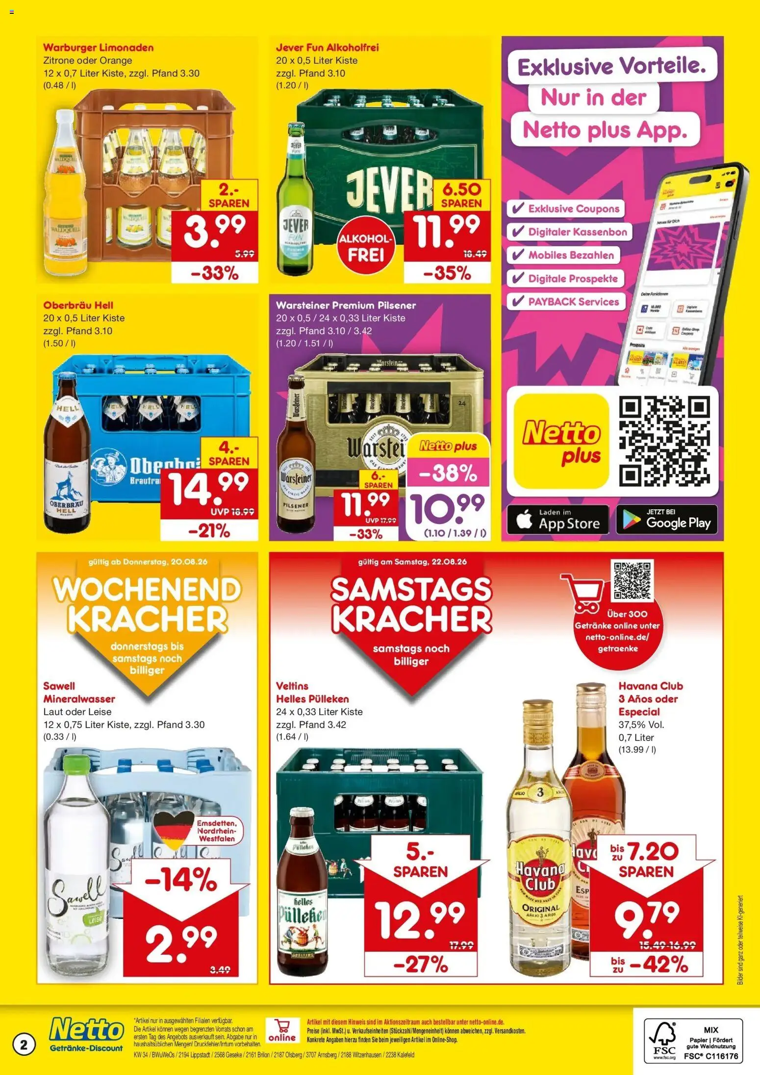 Netto Marken-Discount Prospekt Olsberg – gültig ab 17.08.2026 | Seite: 2 | Produkte: Helles pulleken, Bilder, Zitrone, Veltins