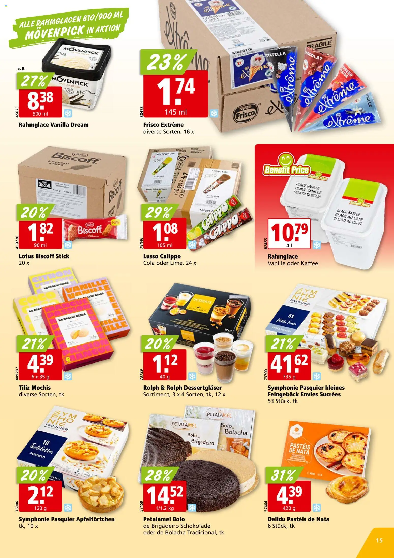 Aligro aktionen Chavannes, Matran, Genf, Sitten – gültig ab 21.09.2026 | Seite: 15 | Produkte: Vanille, Glace, Schokolade, Desserts