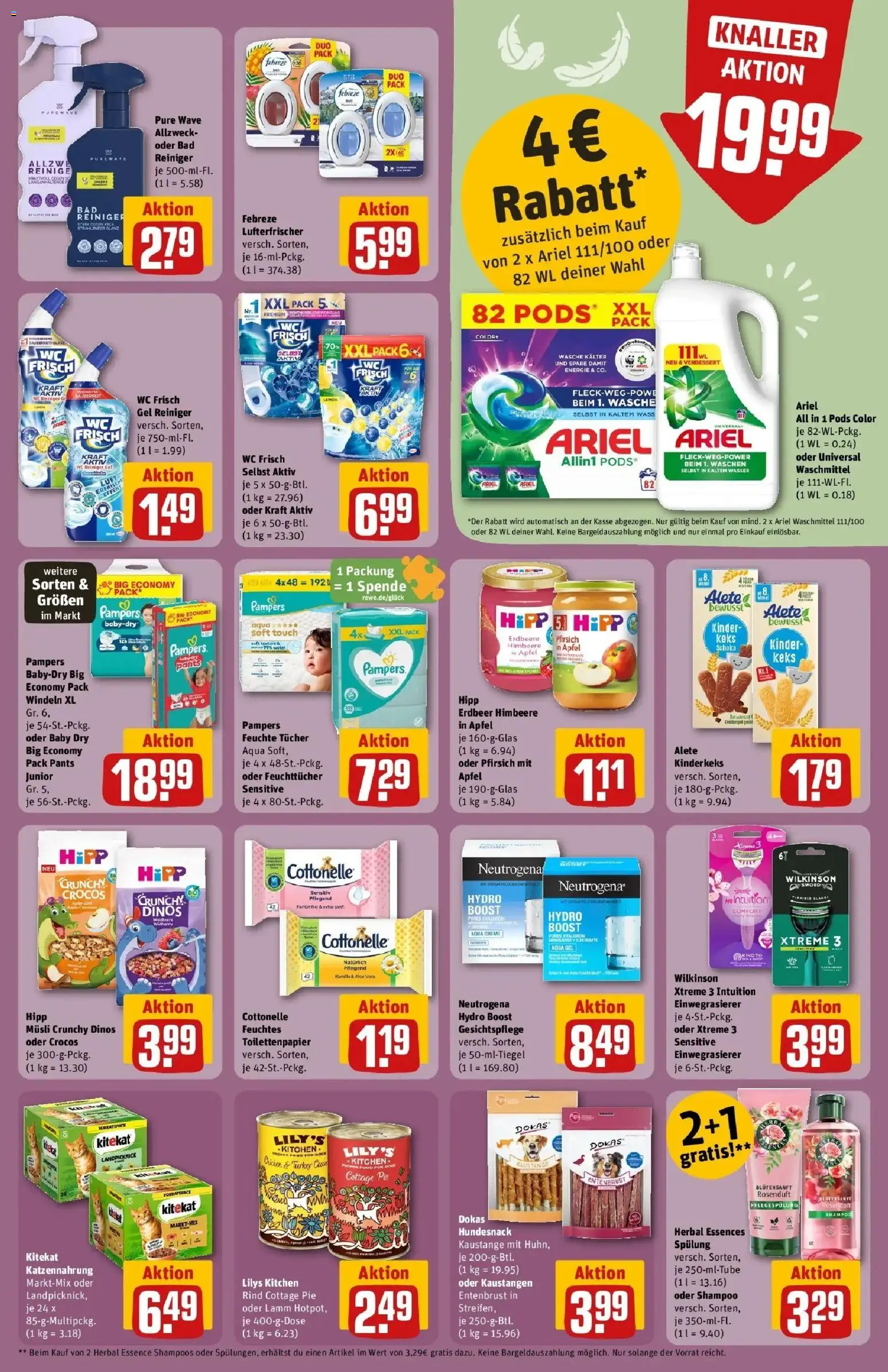 REWE Prospekt ab 21.09.2026 zum Blättern » Angebote | Seite: 33 | Produkte: Musli, Ariel, Bad, Pampers