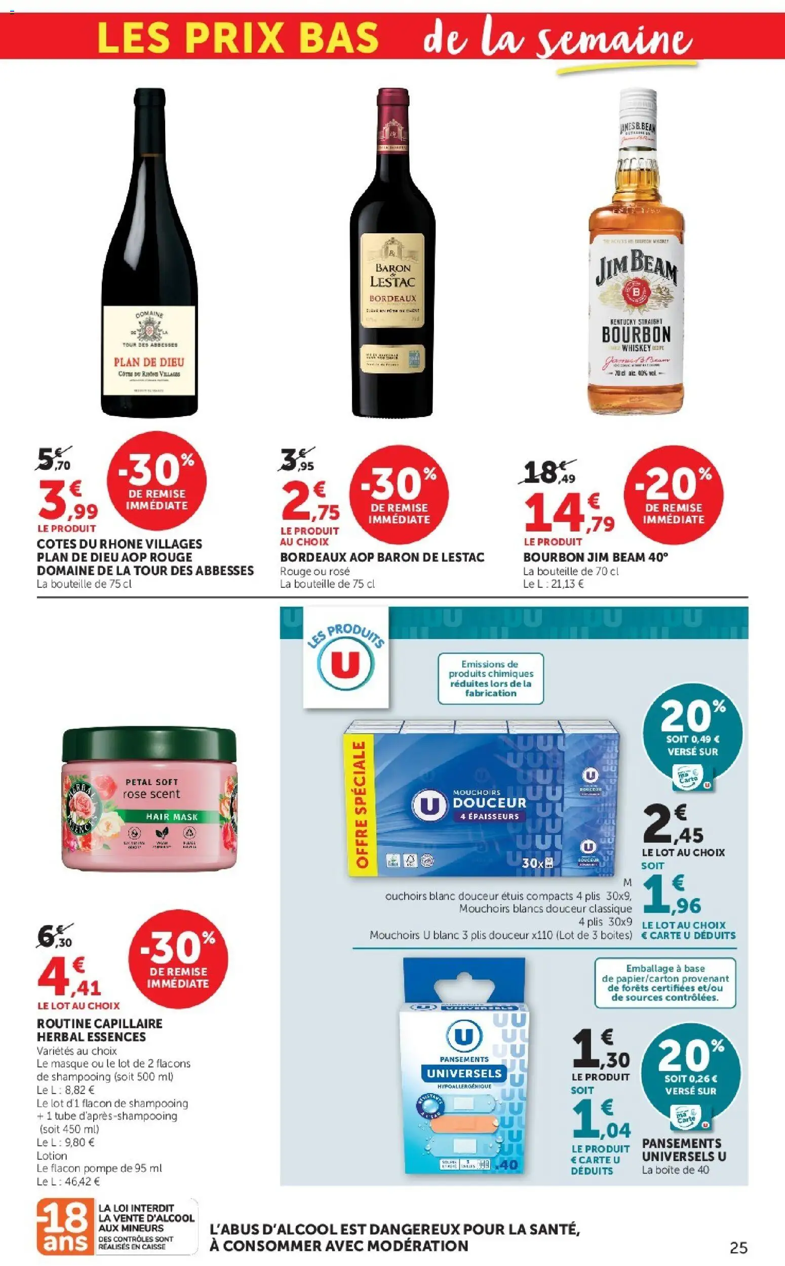 {H1} | Page: 25 | Produits: Base, Shampooing, Mouchoirs, Bourbon