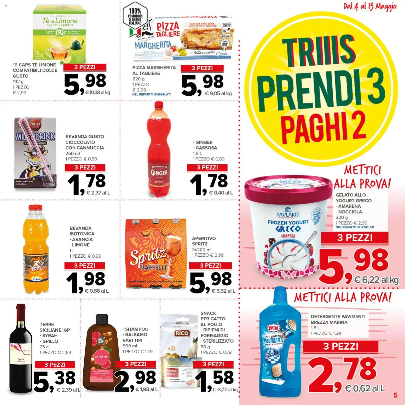 Volantino Todis del 04.05.2026 | Pagina: 5 | Prodotti: Shampoo, Detergente, Tè, Arancia