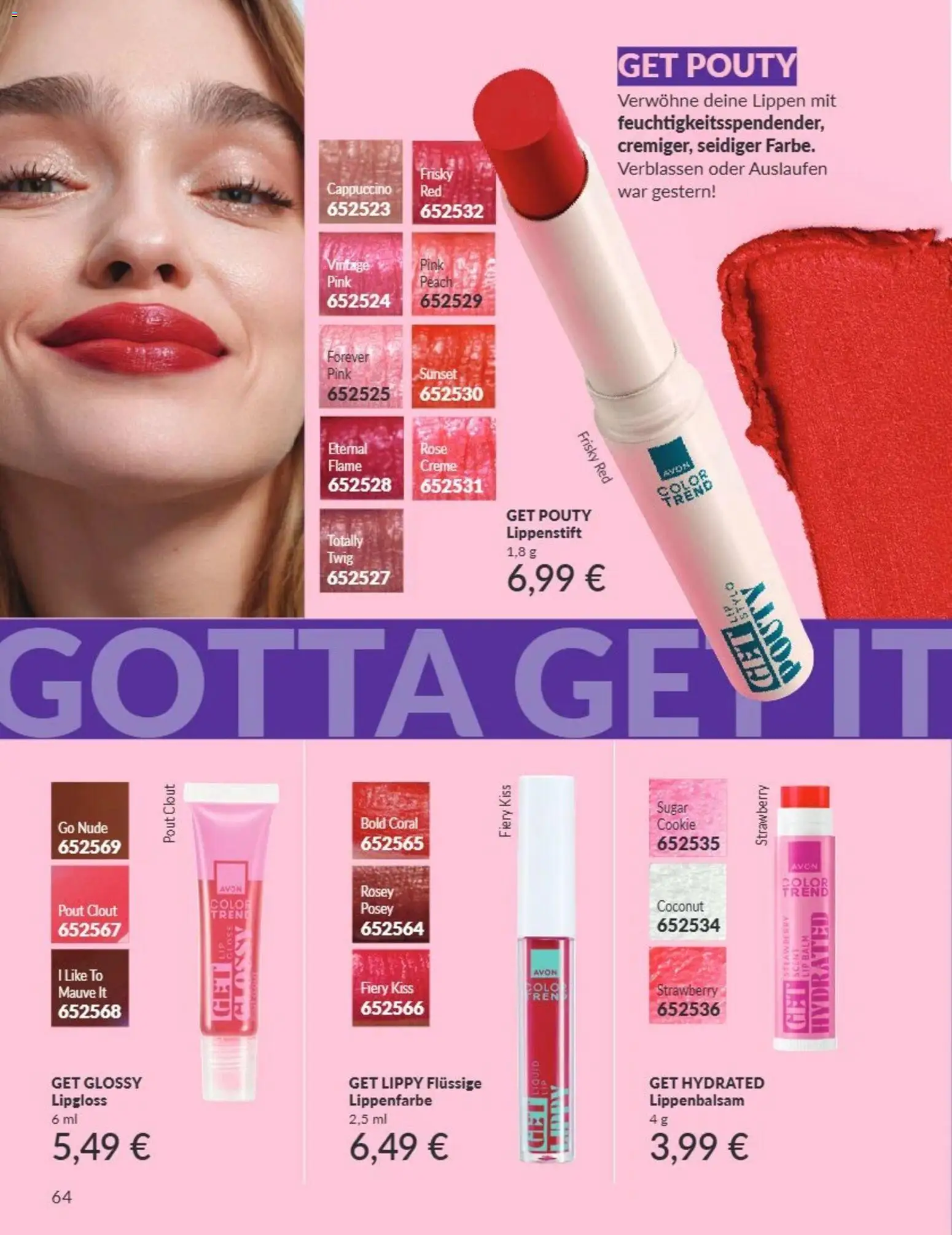 AVON Katalog August 2026 – gültig ab 08.08.2026 | Seite: 64 | Produkte: Coral, Lippenstift, Lipgloss, Creme