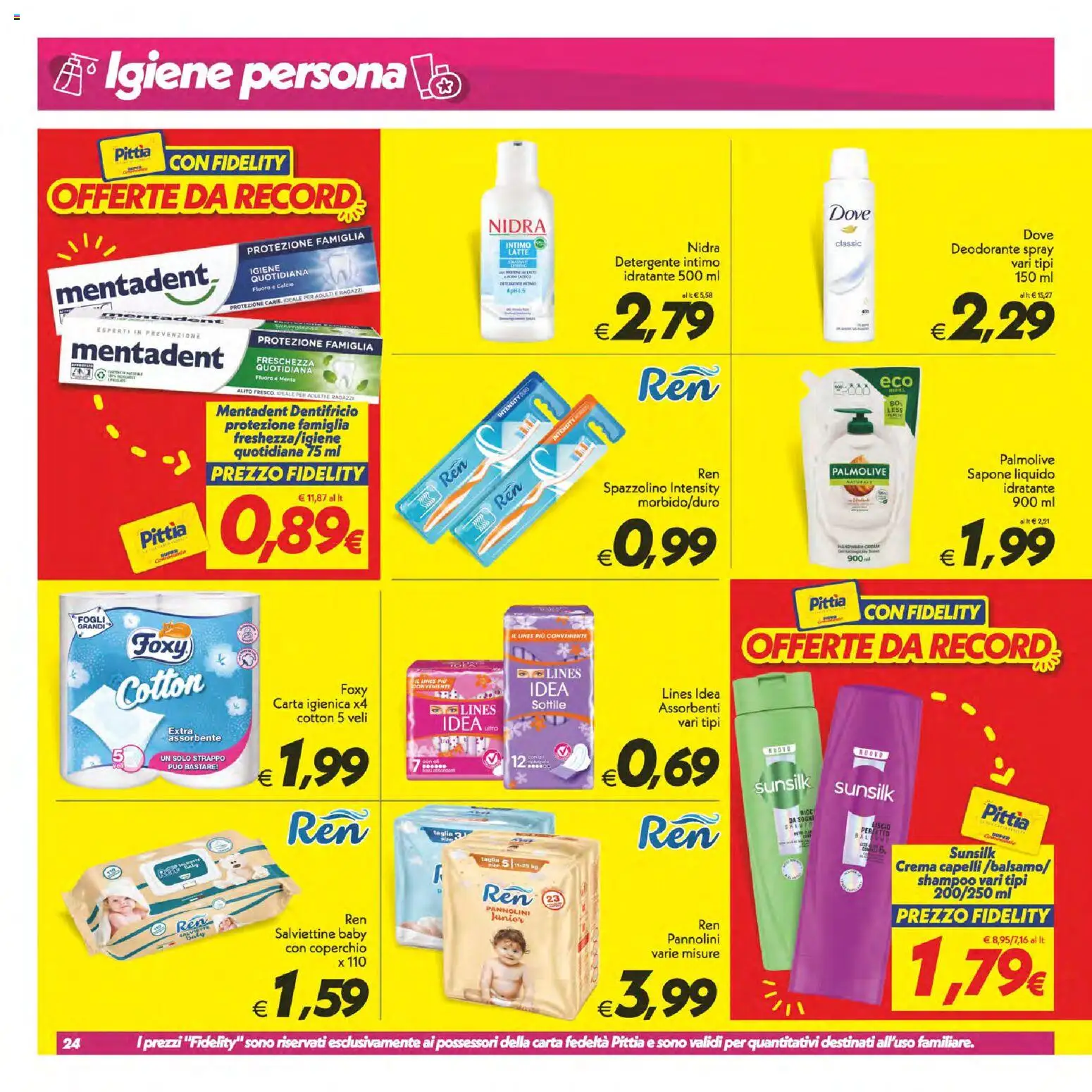 Volantino SuperConveniente del 23/07/2026 | Pagina: 24 | Prodotti: Carta igienica, Sapone, Spazzolino, Latte