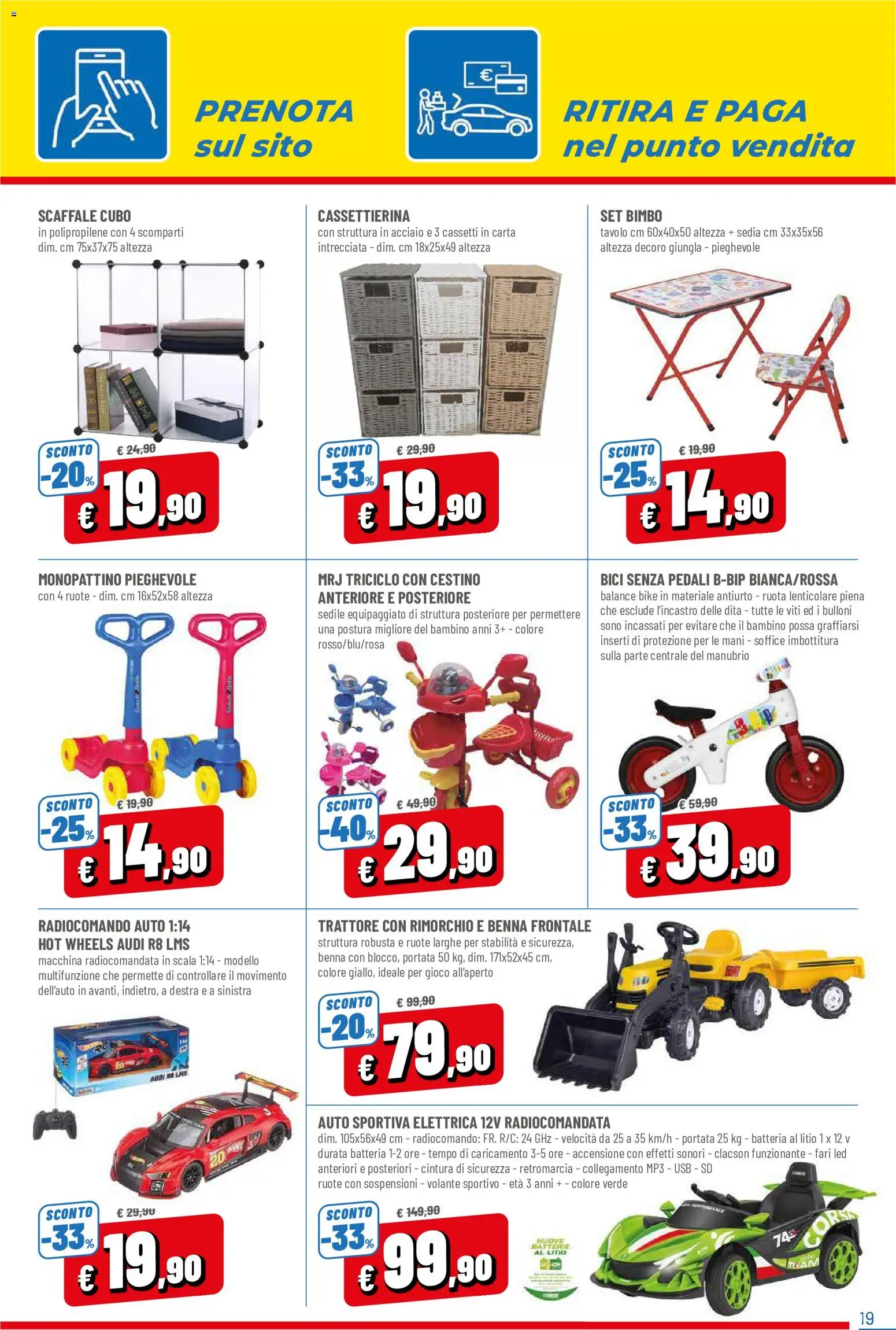 Volantino D Più del 01/10/2026 | Pagina: 19 | Prodotti: Gioco, USB, Sedia, Batteria