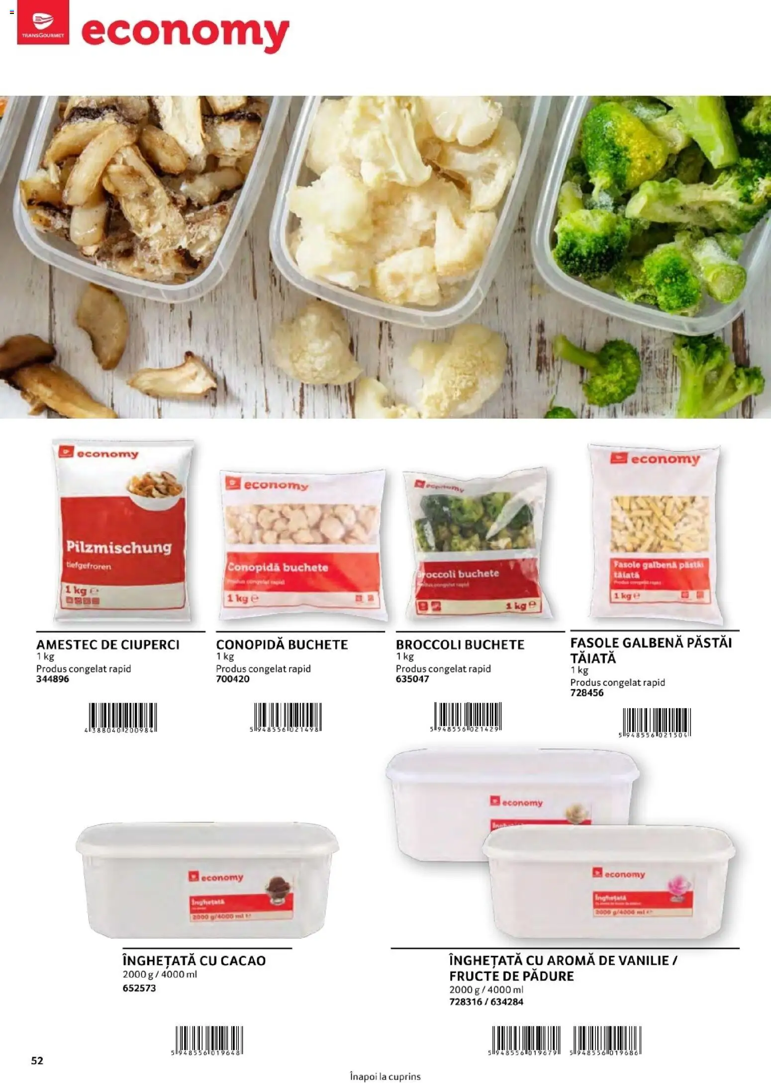 Noul catalog Selgros – valabil de la 01.08.2026 | Pagină: 52 | Produse: Conopidă, Fructe de pădure, Broccoli, Fructe