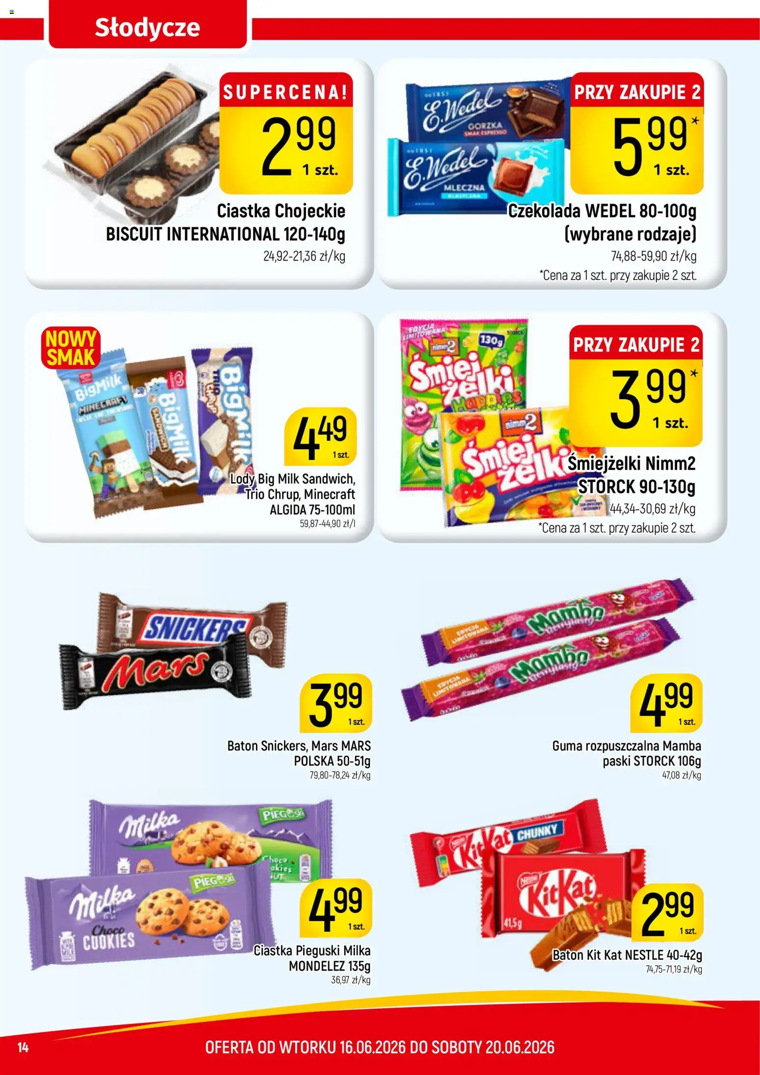 Piotruś Pan gazetka od 16.06.2026 | Strona: 14 | Produkty: Milka, Czekolada, Ciastka, Lody