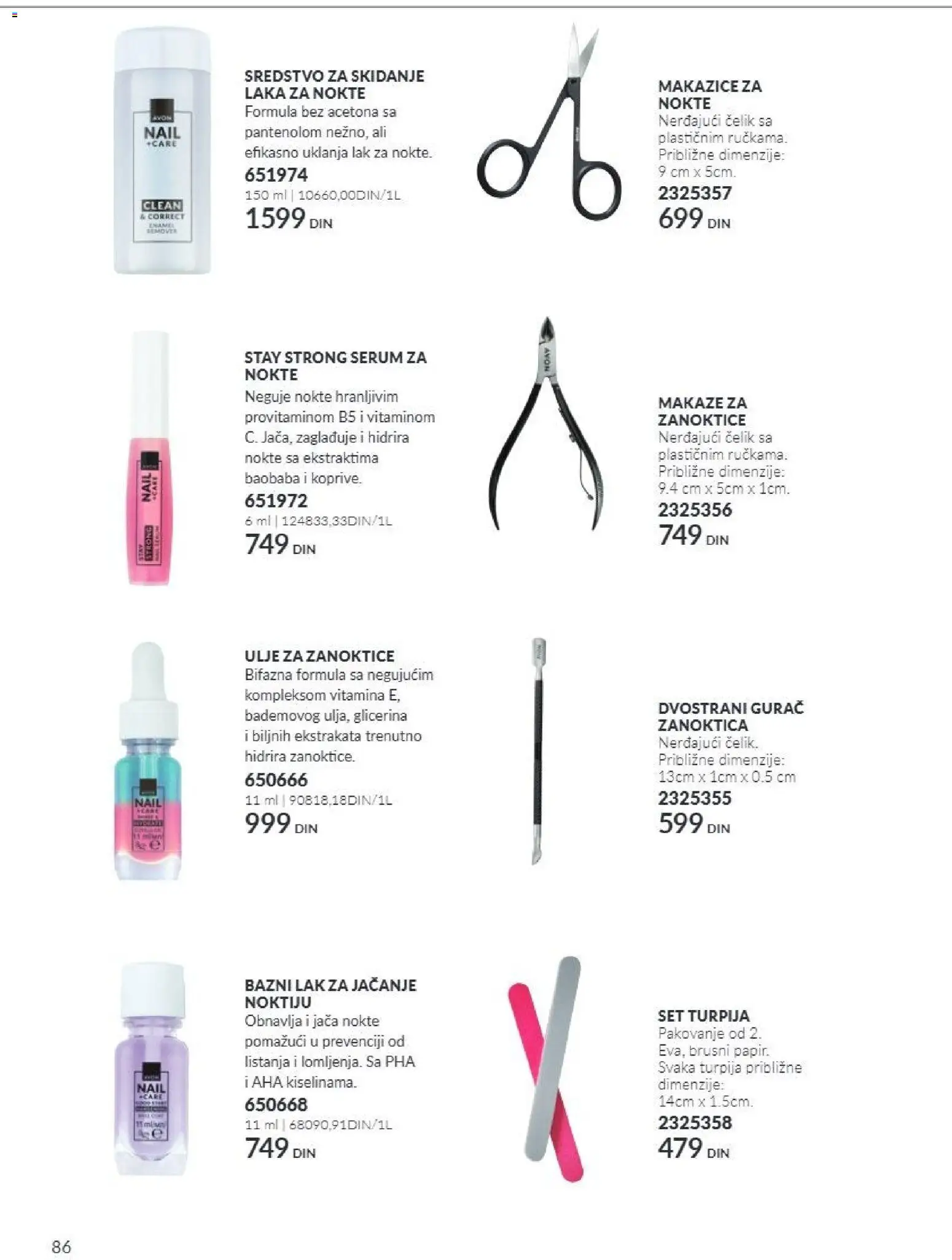 AVON katalog - važi od 01.11.2026 | Strana: 86 | Proizvode: Makaze, Pakovanje, Ulje