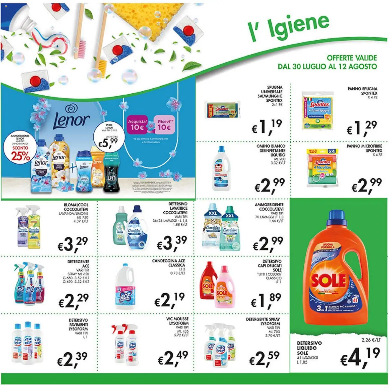 Volantino Coal del 30/07/2026 | Pagina: 24 | Prodotti: Spugna, Ammorbidente, Lavatrice, WC