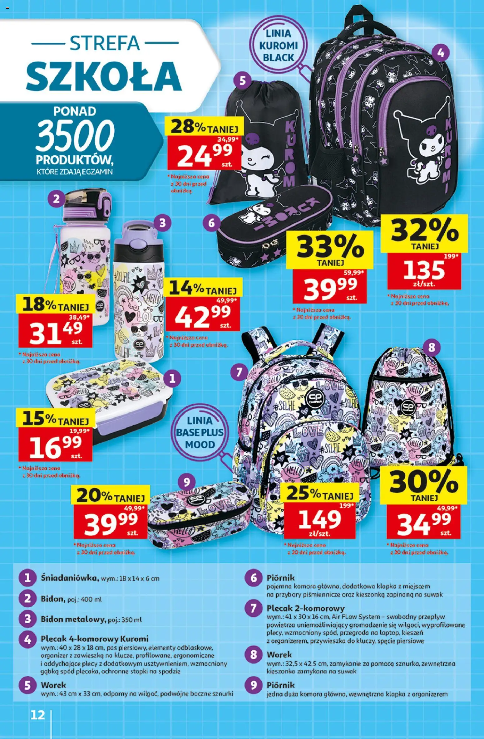 Auchan gazetka - 30 Lat Hipermarket od 16.07.2026 | Strona: 12 | Produkty: Plecak, Gąbka