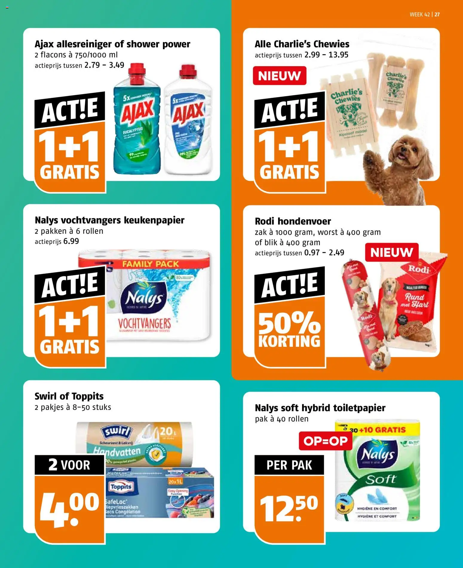 {H1} | Pagina: 27 | Producten: Keukenpapier, Worst, Allesreiniger, Toiletpapier