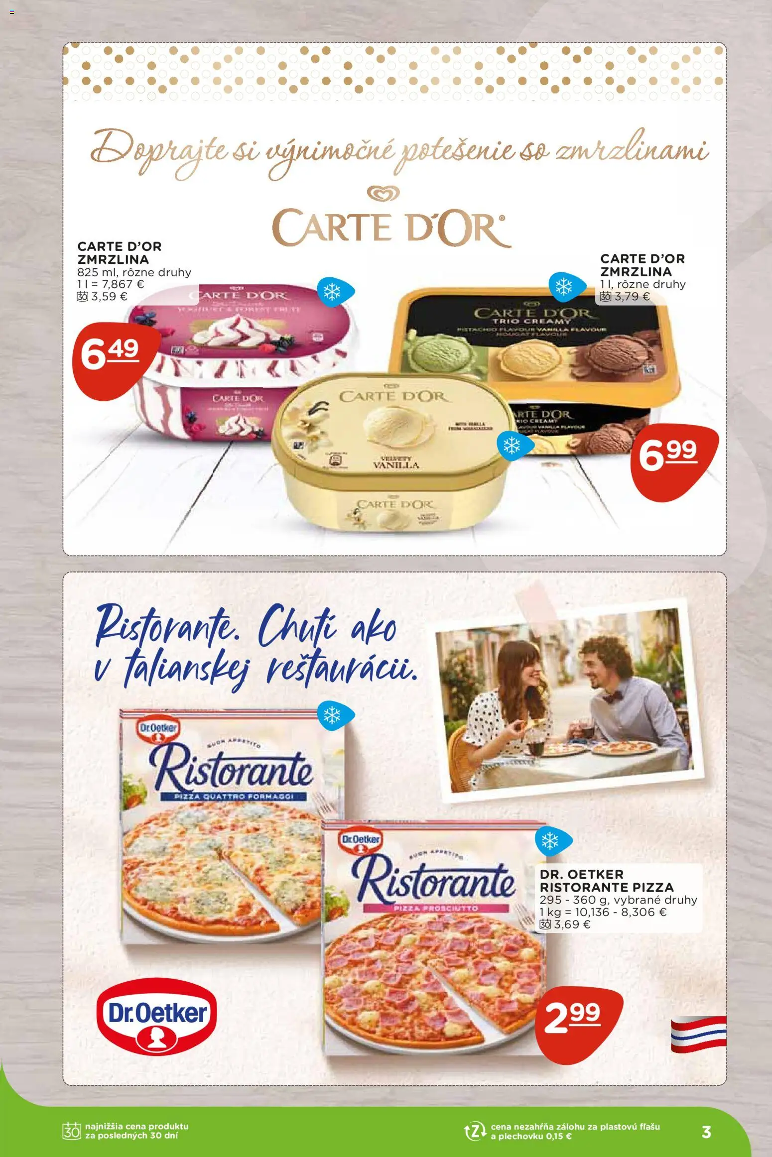 Nové Terno akcie – leták je platný od 07.09.2026 | Strana: 3 | Produkty: Pizza, Zmrzlina, Prosciutto