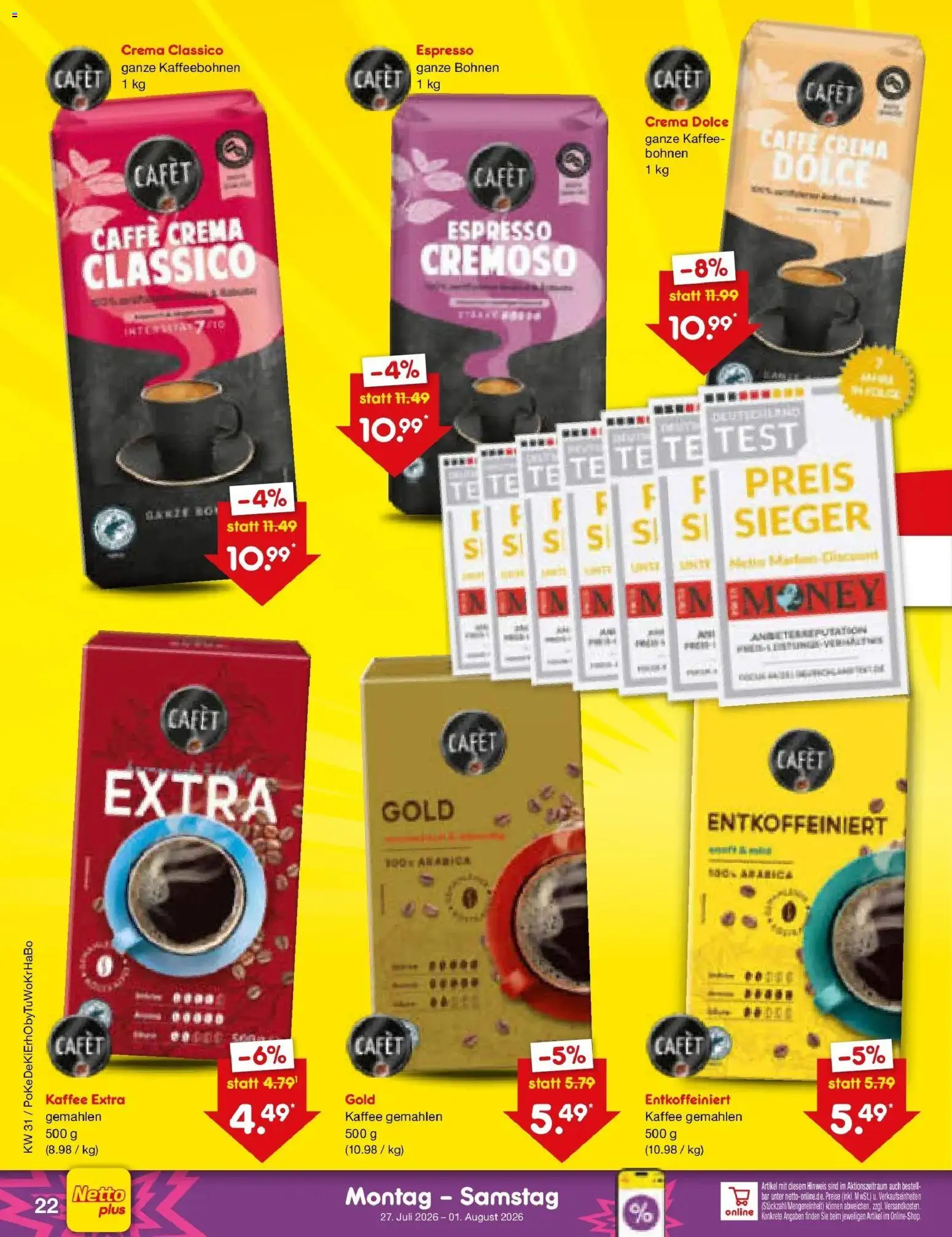 Netto Marken-Discount Prospekt Bochum – gültig ab 27.07.2026 | Seite: 34 | Produkte: Kaffee