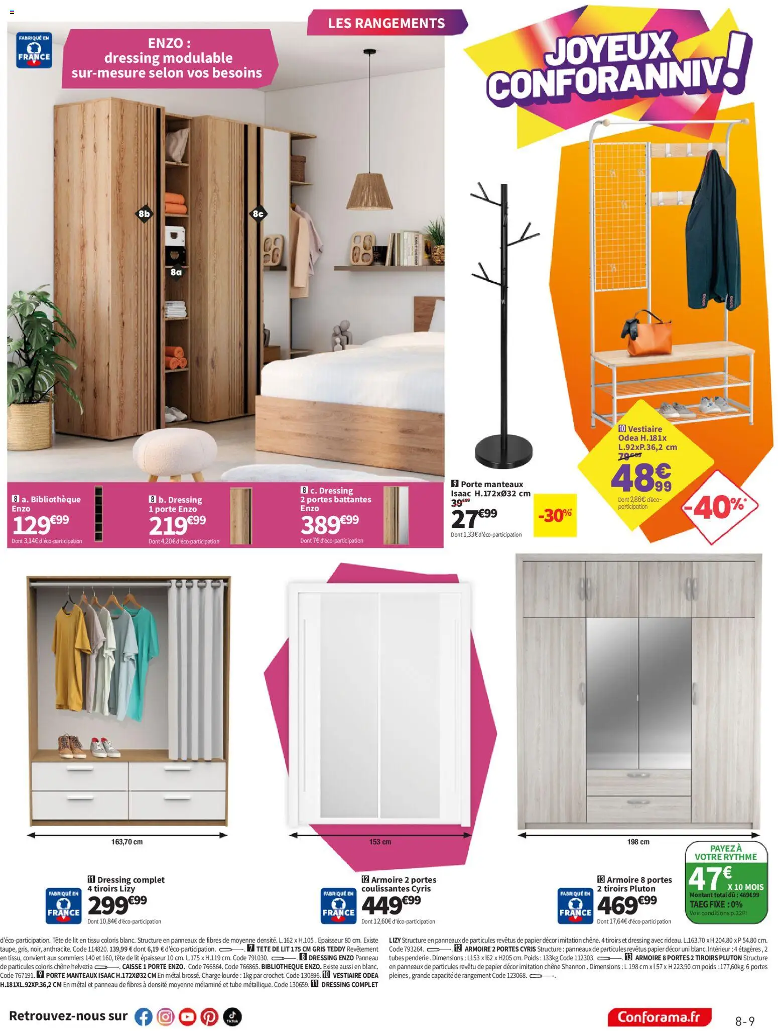 {H1} | Page: 9 | Produits: Poids, Porte, Lit, Armoire