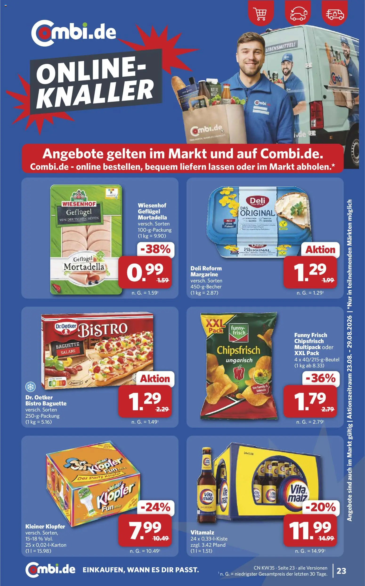 Combi Prospekt – gültig ab 24.08.2026 | Seite: 29 | Produkte: Funny frisch, Baguette, Salami, Deli reform