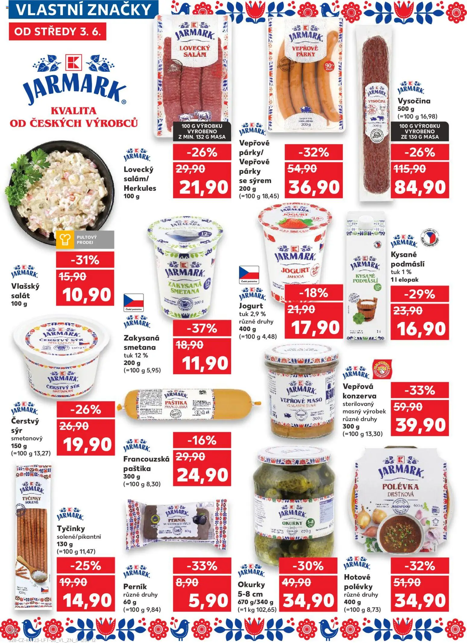 Kaufland leták - Praha 4 od 03.06.2026 | Strana: 28 | Produkty: Smetana, Perník, Vepřová konzerva, Maso