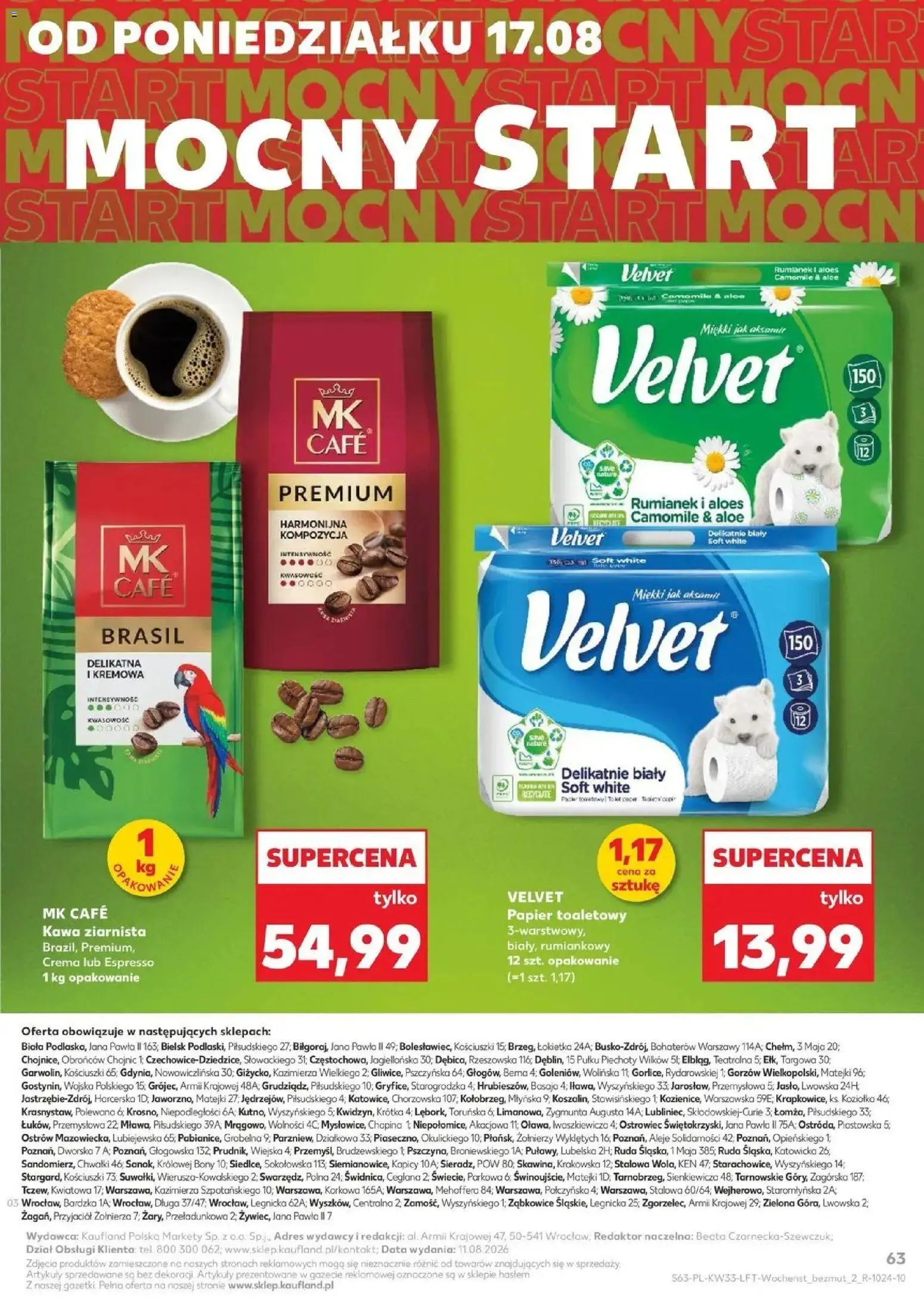 Kaufland - Kaufland Gazetka Tygodnia ważne do 19.08 od 12.08.2026 - od jutra PDF | Strona: 63 | Produkty: Rumianek, Papier toaletowy, Kawa ziarnista, Aloes