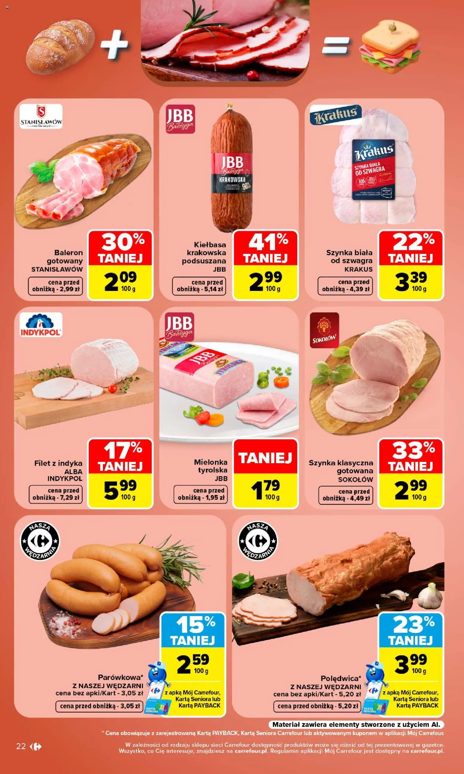Carrefour gazetka od 14.09.2026 | Strona: 24 | Produkty: Kiełbasa, Karta, Filet, Filet z indyka