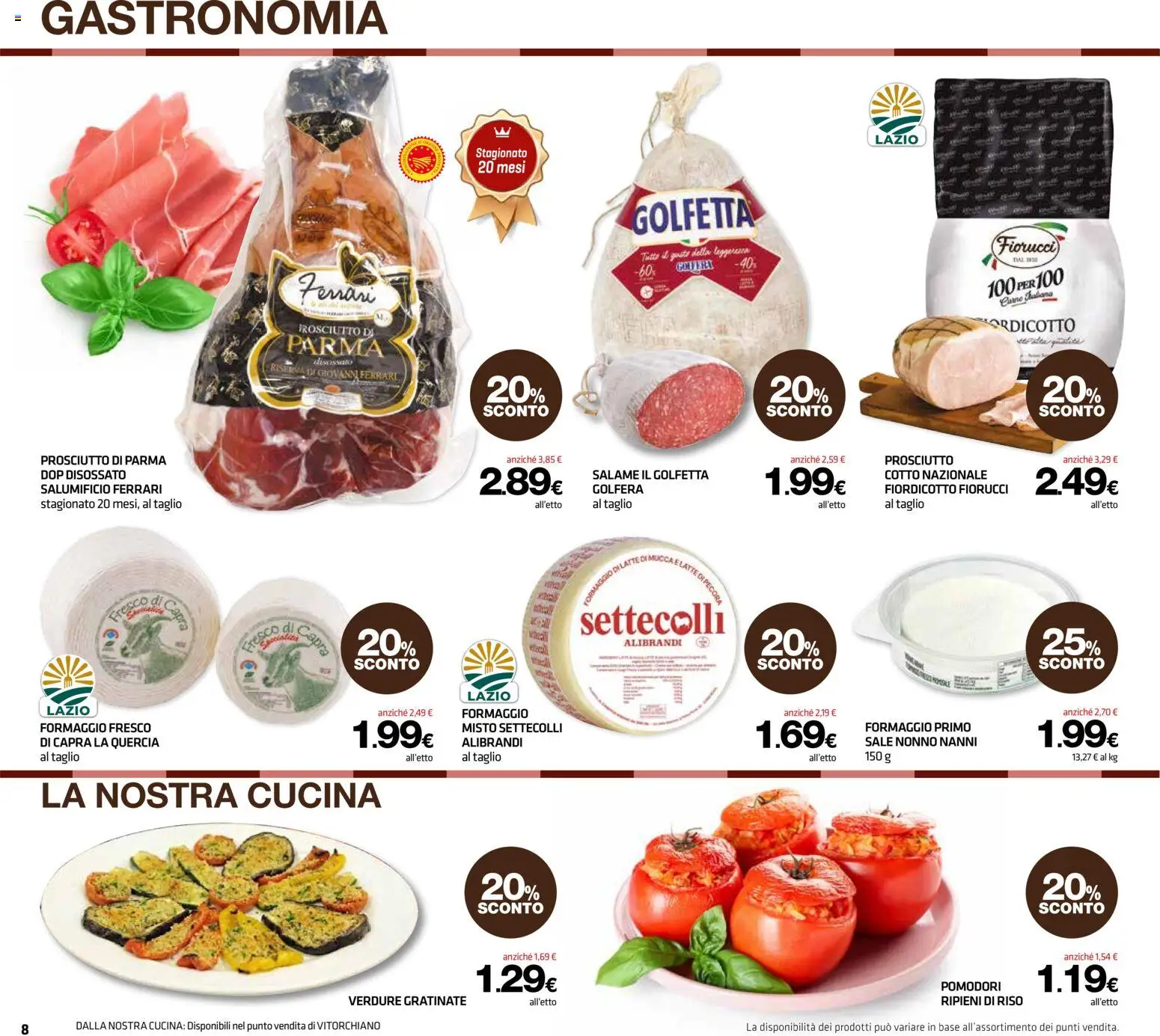 Volantino Superconti del 27/08/2026 | Pagina: 8 | Prodotti: Verdure, Sale, Taglio, Prosciutto