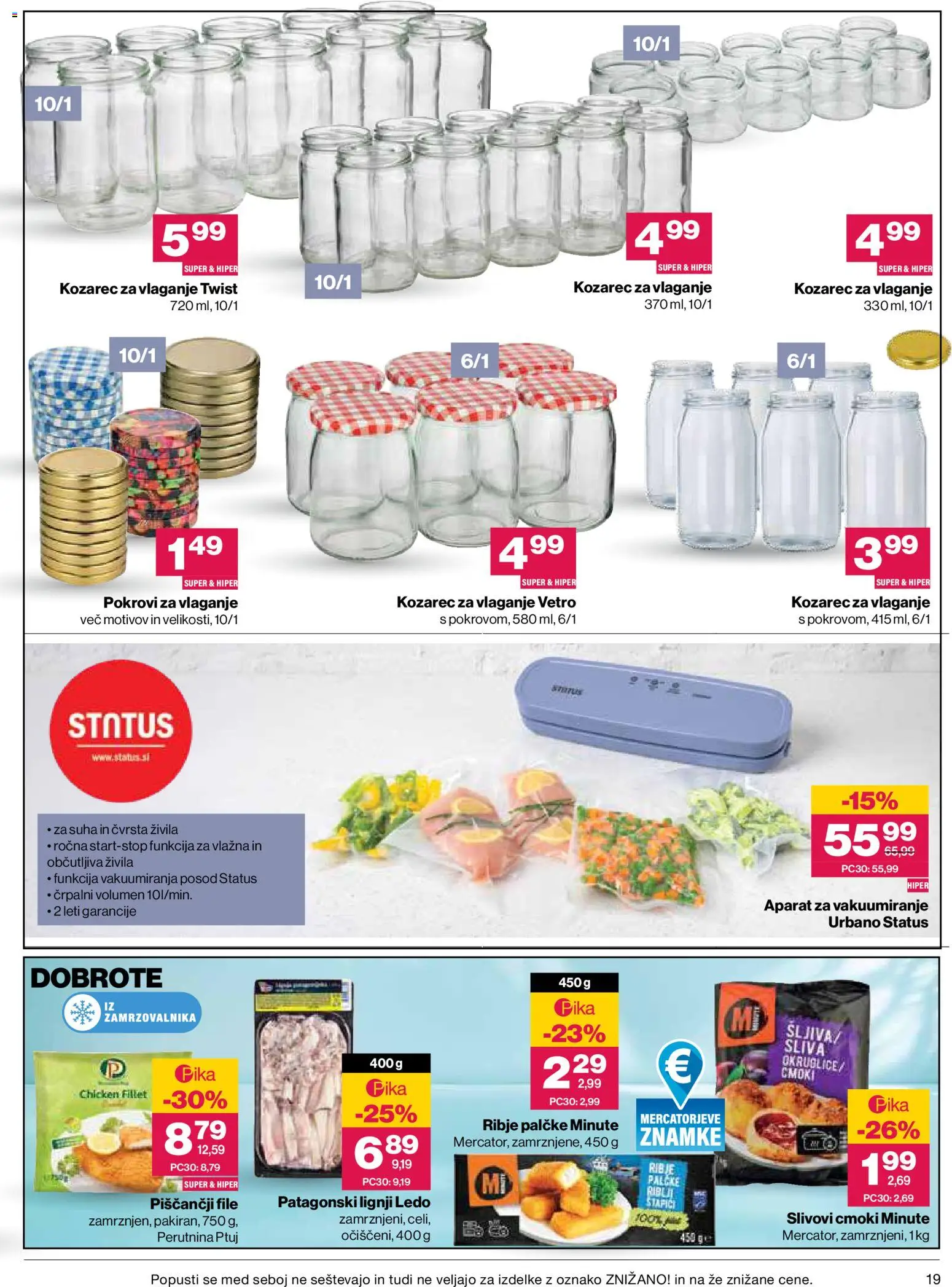 Novi Mercator katalog ponudbe – veljaven od 13.08.2026 | Stran: 19 | Izdelki: Med, Lignji, Kozarec