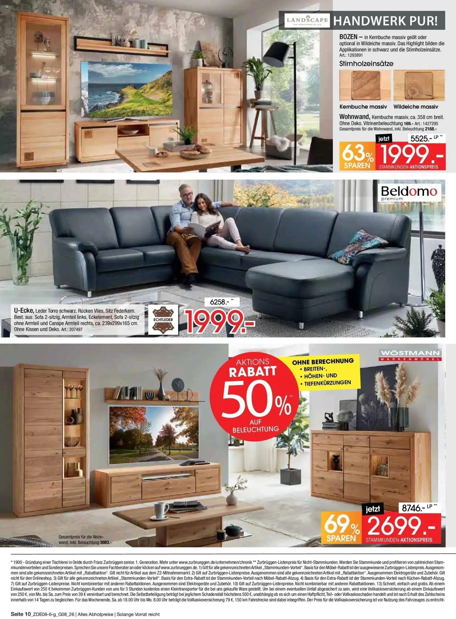 Zurbrüggen - Zurbrüggen: Bonus Sonder-Tage – gültig ab 31.07.2026 | Seite: 10 | Produkte: Kissen, Sofa, Uhr