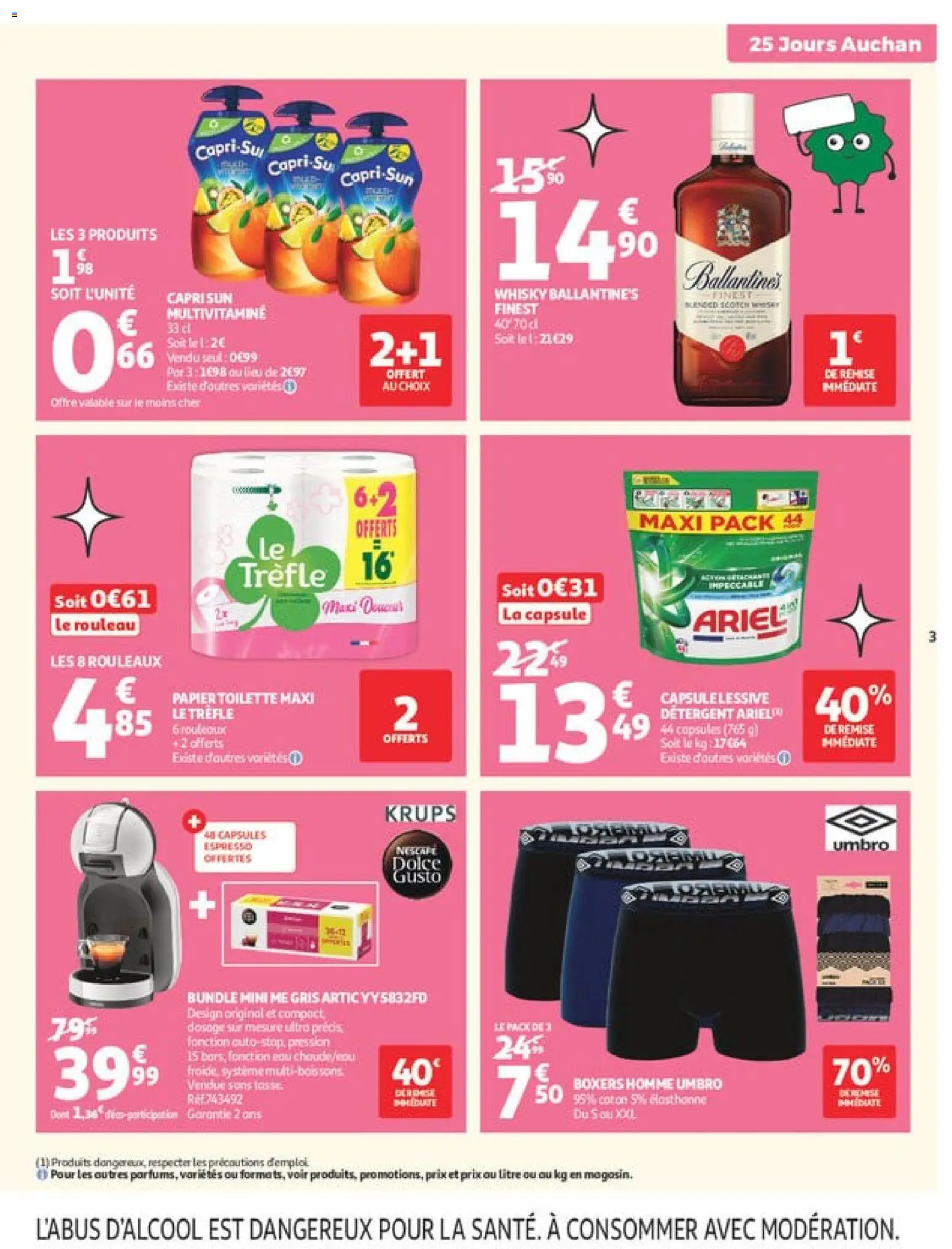 {H1} | Page: 3 | Produits: Whisky, Papier toilette, Dolce Gusto, Détergent