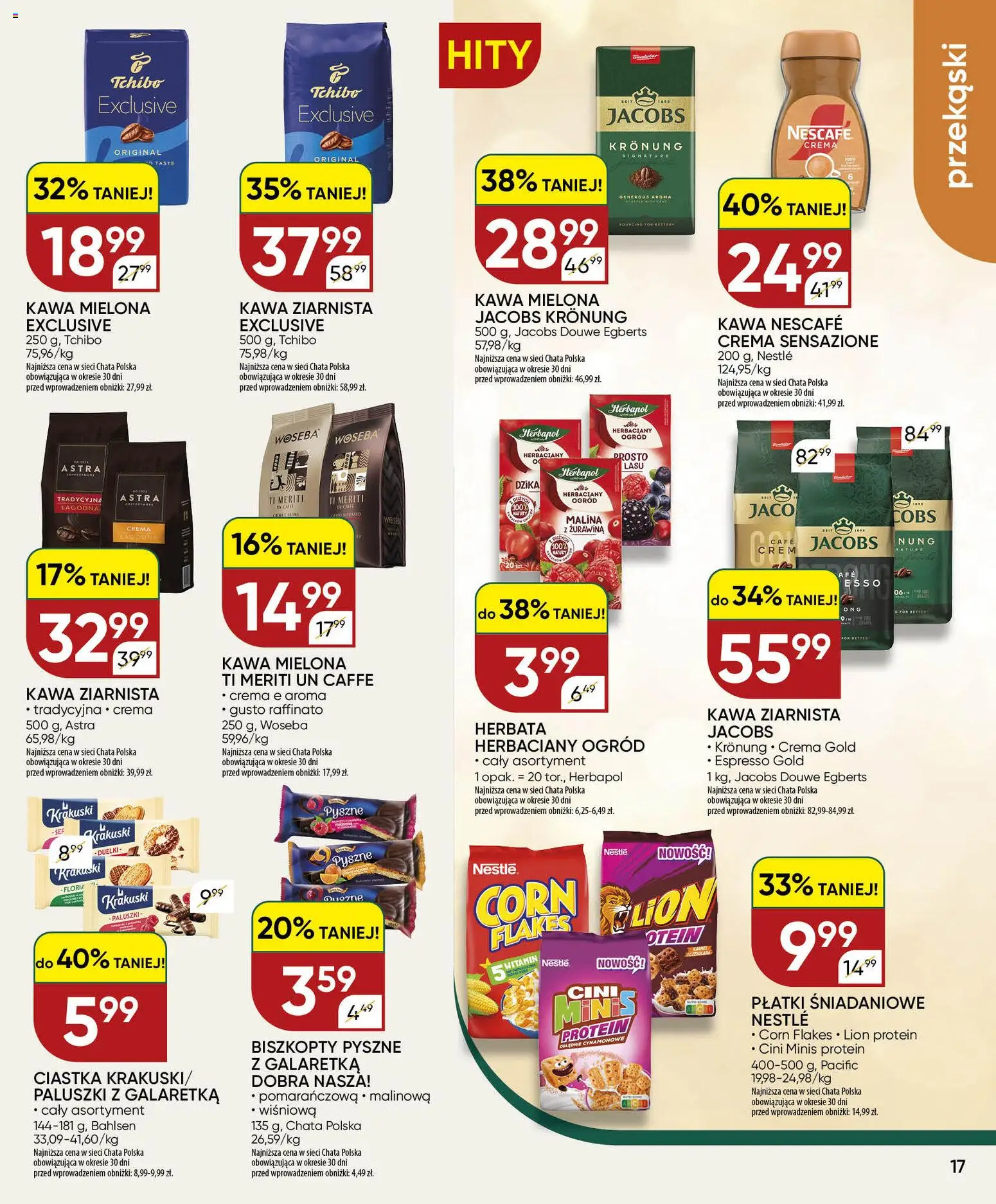 Chata Polska gazetka od 24.09.2026 | Strona: 17 | Produkty: Jacobs, Kawa nescafe, Paluszki, Kawa