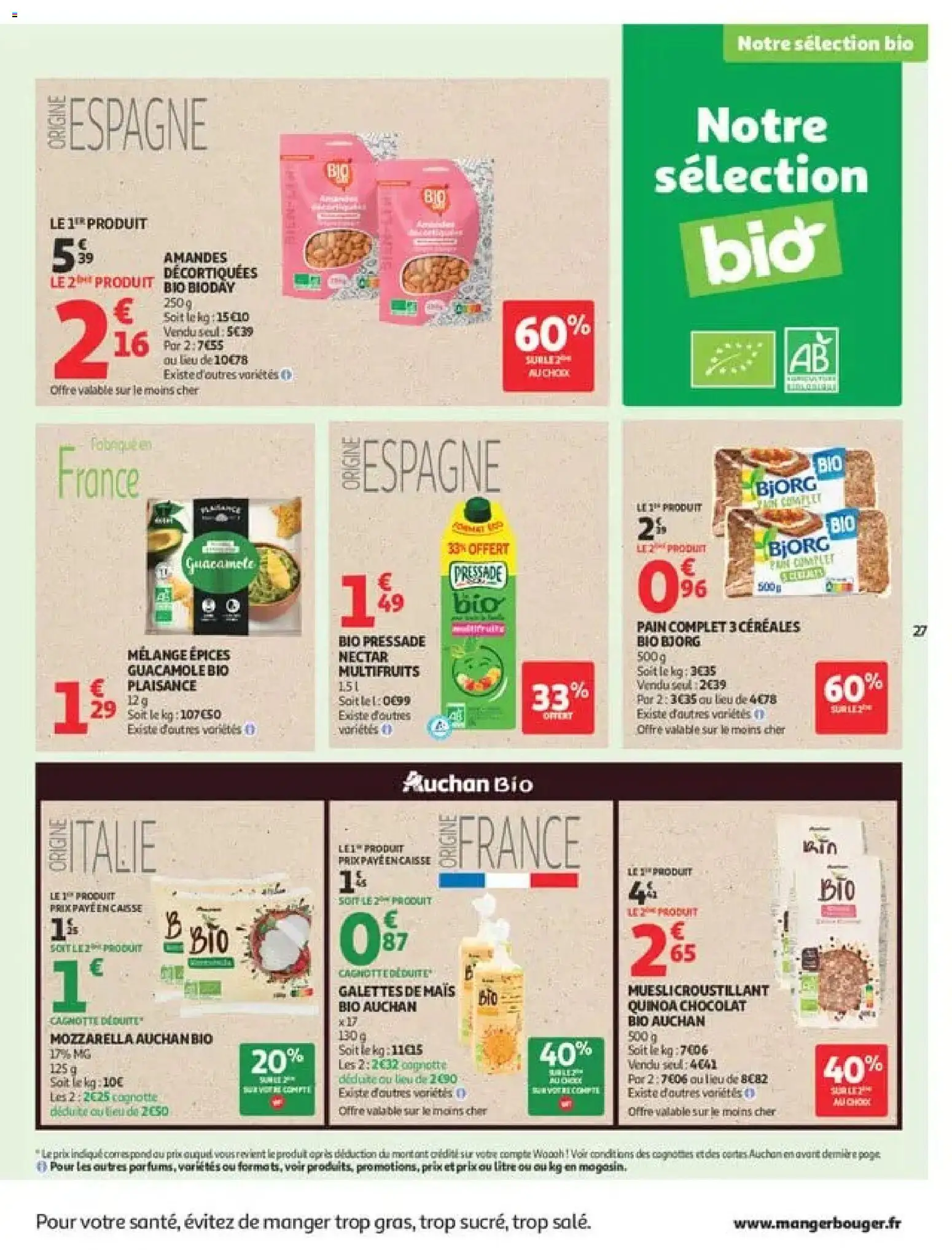 {H1} | Page: 27 | Produits: Mais, Guacamole, Pain, Chocolat