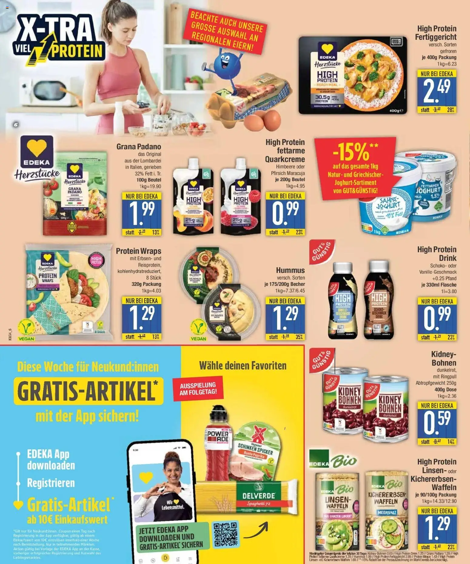 E center Prospekt Ingolstadt (ab 17.08.2026) zum Blättern | Seite: 6 | Produkte: Joghurt, Spaghetti, Paprika, Schinken