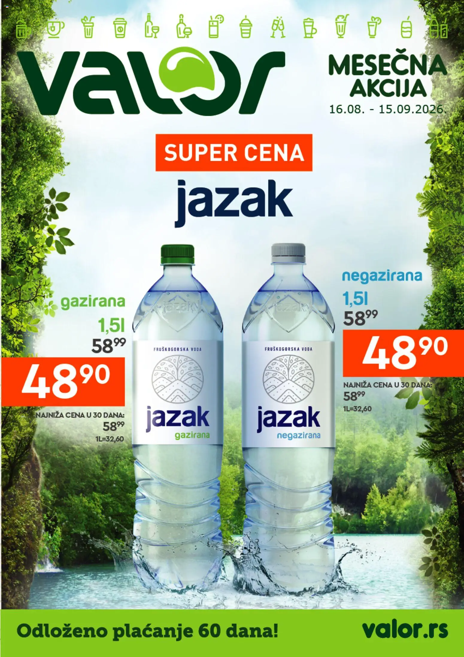 Valor katalog - važi od 16.08.2026 | Strana: 1 | Proizvode: Limunada, Ice Tea, Voda, Breskva