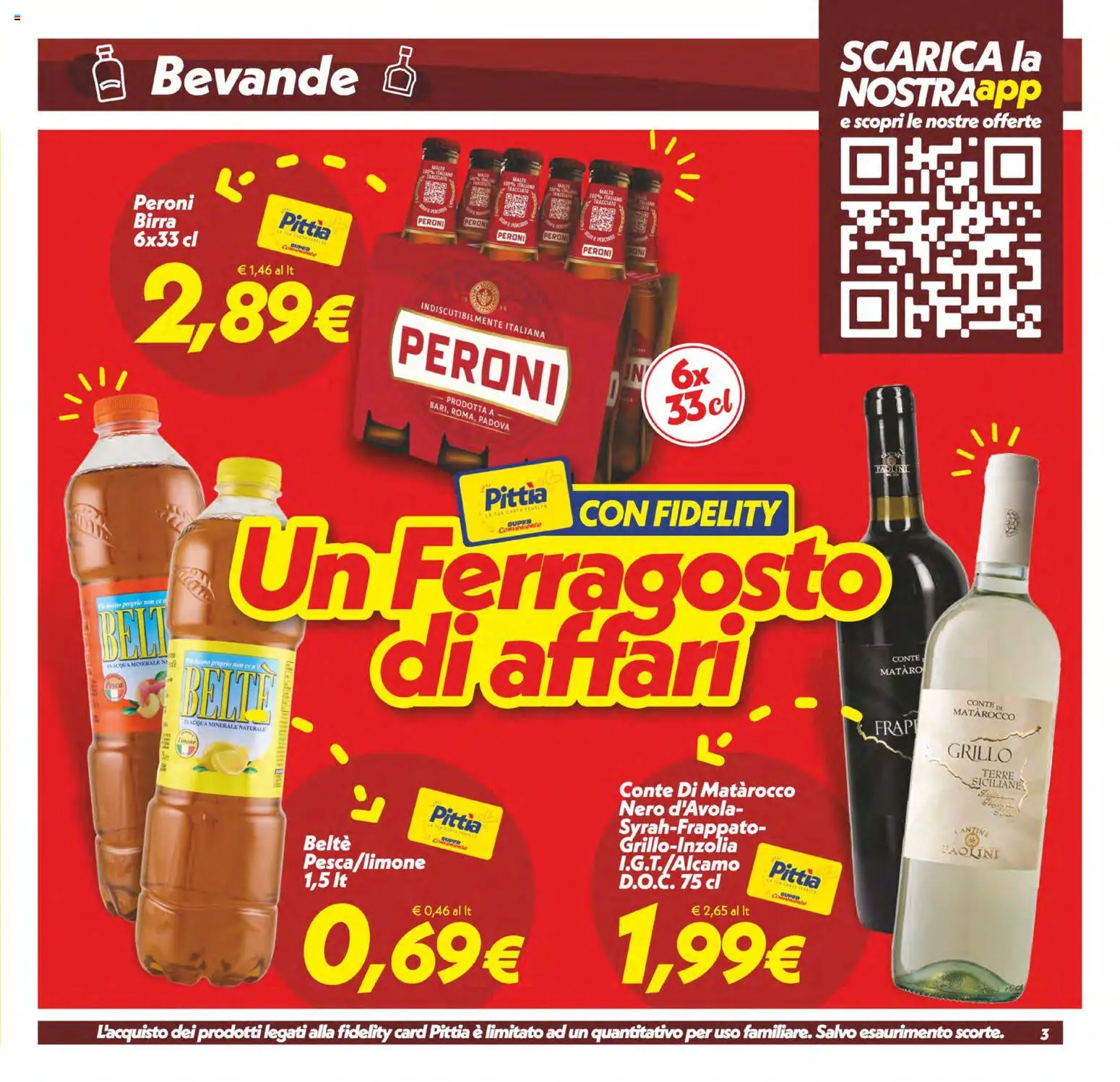 Volantino SuperConveniente del 11/08/2026 | Pagina: 3 | Prodotti: Birra, Acqua, Bevande, Pesca