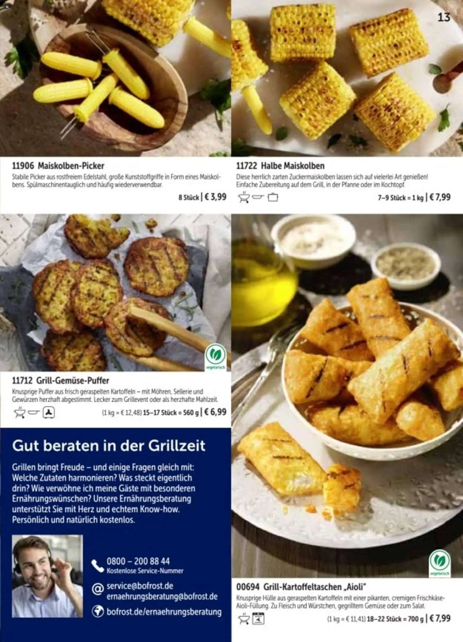 Bofrost Katalog Sommerprogramm – gültig ab 20.04.2026 | Seite: 13 | Produkte: Kartoffeln, Gemüse, Fleisch, Frischkase