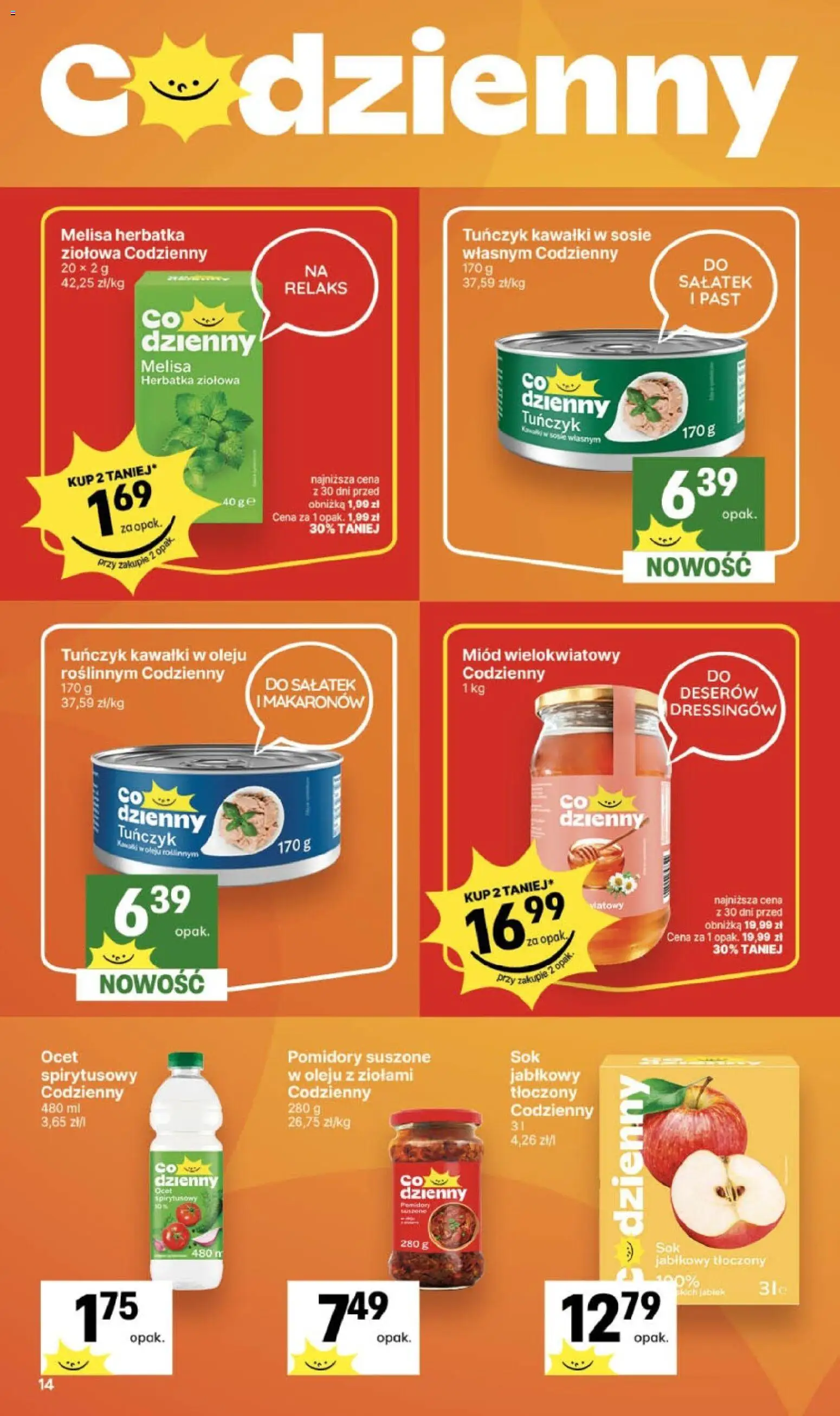 Delikatesy Centrum gazetka od 01.10.2026 | Strona: 14 | Produkty: Miód, Pomidory suszone, Miód wielokwiatowy, Pomidory