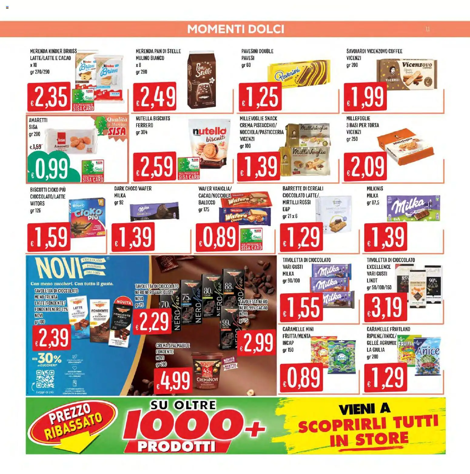 Volantino SISA del 01/10/2026 | Pagina: 11 | Prodotti: Cioccolato, Latte, Dolci, Cacao