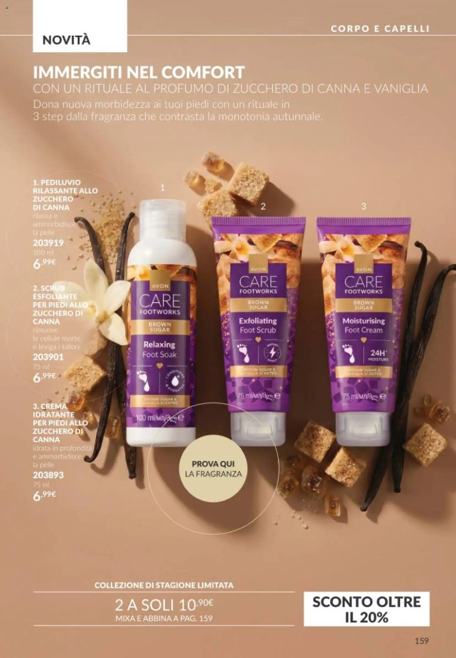 Volantino Avon del 01/10/2026 | Pagina: 159 | Prodotti: Vaniglia, Crema, Zucchero, Fragranza