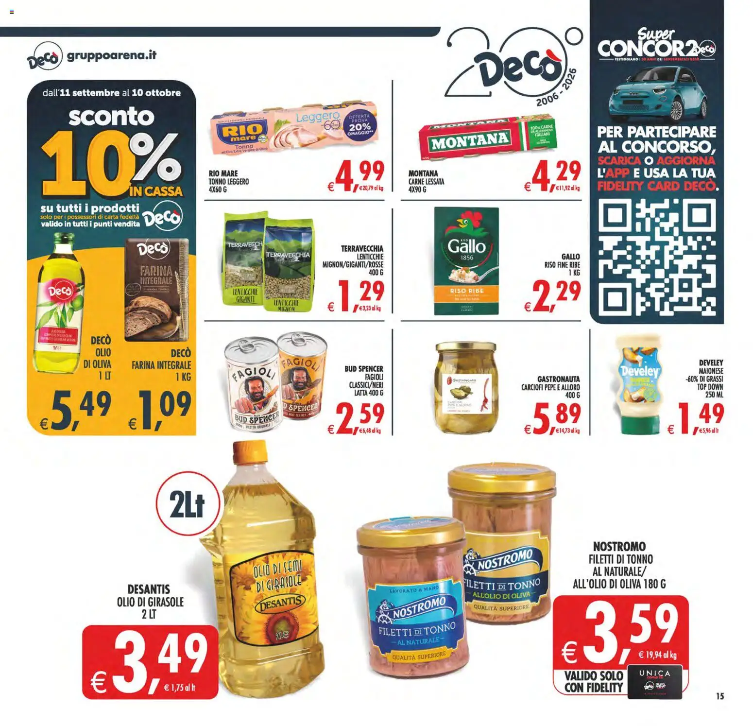 Volantino Decò del 02/10/2026 | Pagina: 15 | Prodotti: Olio di semi, Maionese, Pepe, Tonno