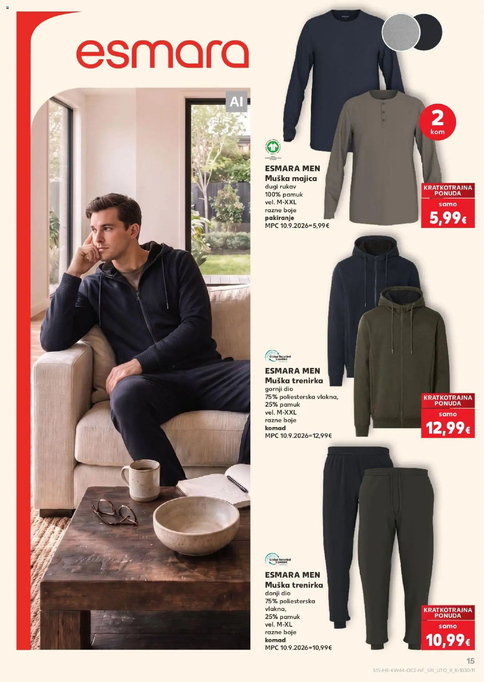 Kaufland katalog | vrijedi od 28.10.2026 | Stranica: 15 | Proizvodi: Majica, Muška majica, Trenirka