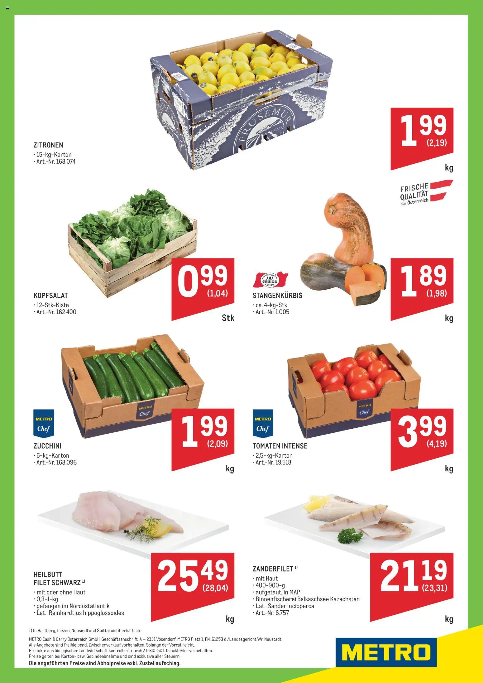 Metro angebote ultrafriche Wochenhits gültig ab 21.09.2026 | Seite: 2 | Produkte: Zucchini, Tomaten