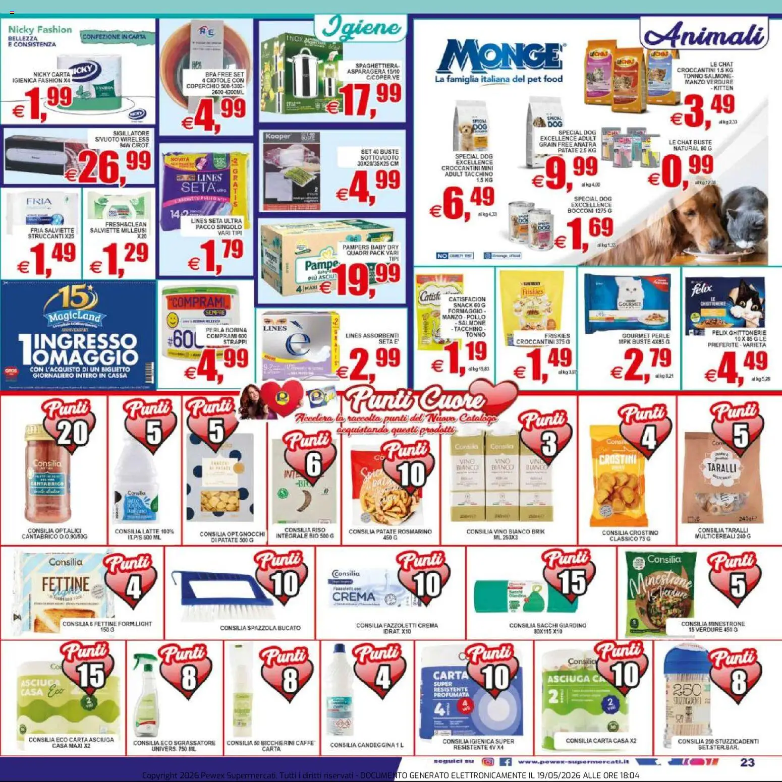 Volantino Pewex del 20.05.2026 | Pagina: 23 | Prodotti: Candeggina, Tacchino, Formaggio, Crostini