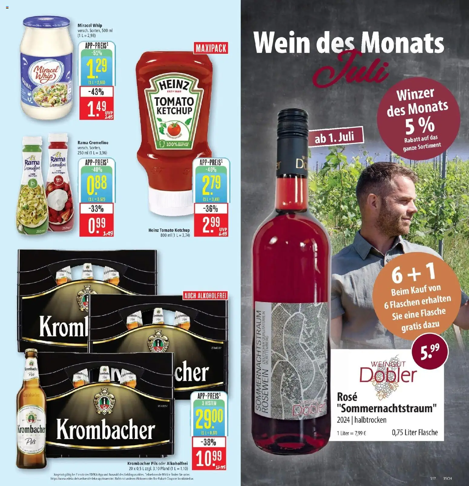 Marktkauf - Marktkauf: Wochenangebote – gültig ab 29.06.2026 | Seite: 5 | Produkte: Rama, Rama cremefine, Krombacher, Wein