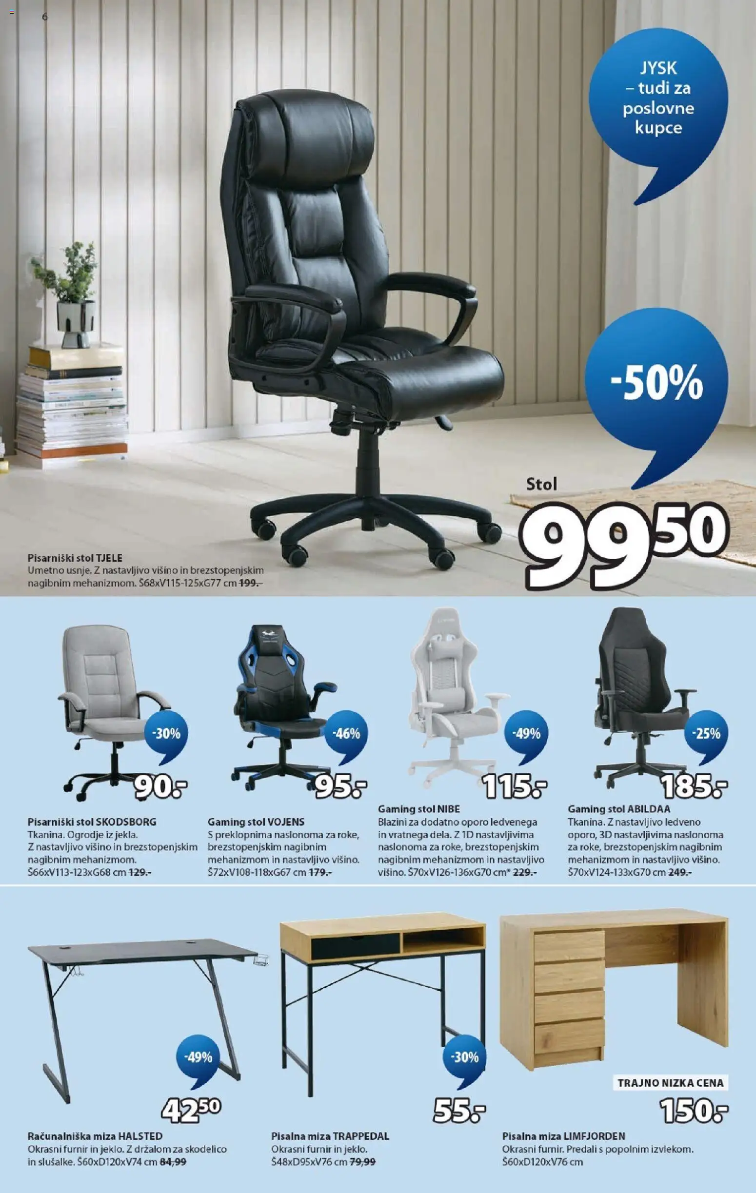 Novi JYSK katalog ponudbe – veljaven od 02.09.2026 | Stran: 6 | Izdelki: Pisalna miza, Furnir, Miza, Stol
