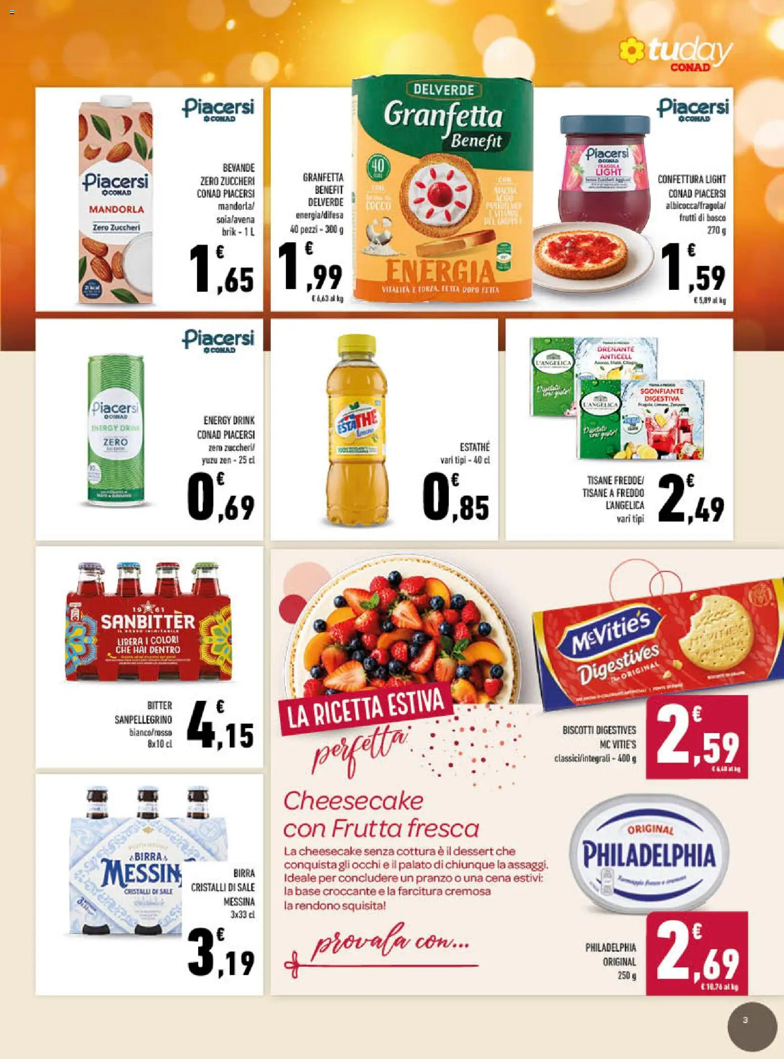 Volantino Conad del 03.06.2026 | Pagina: 3 | Prodotti: Birra, Biscotti, Frutta, Sale