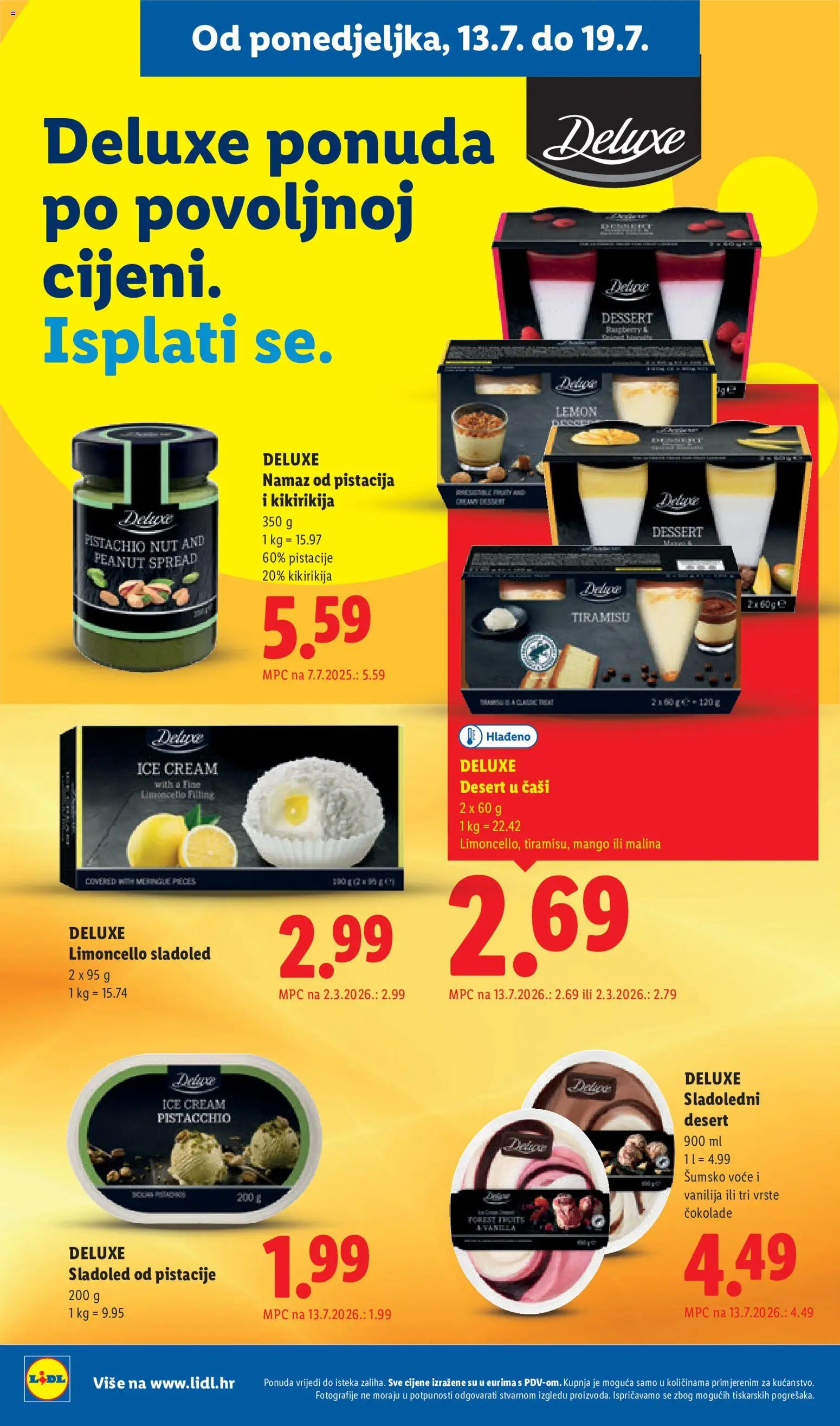 Lidl katalog | vrijedi od 13.07.2026 | Stranica: 18 | Proizvodi: Sladoled, Mango, Pistacije, Namaz