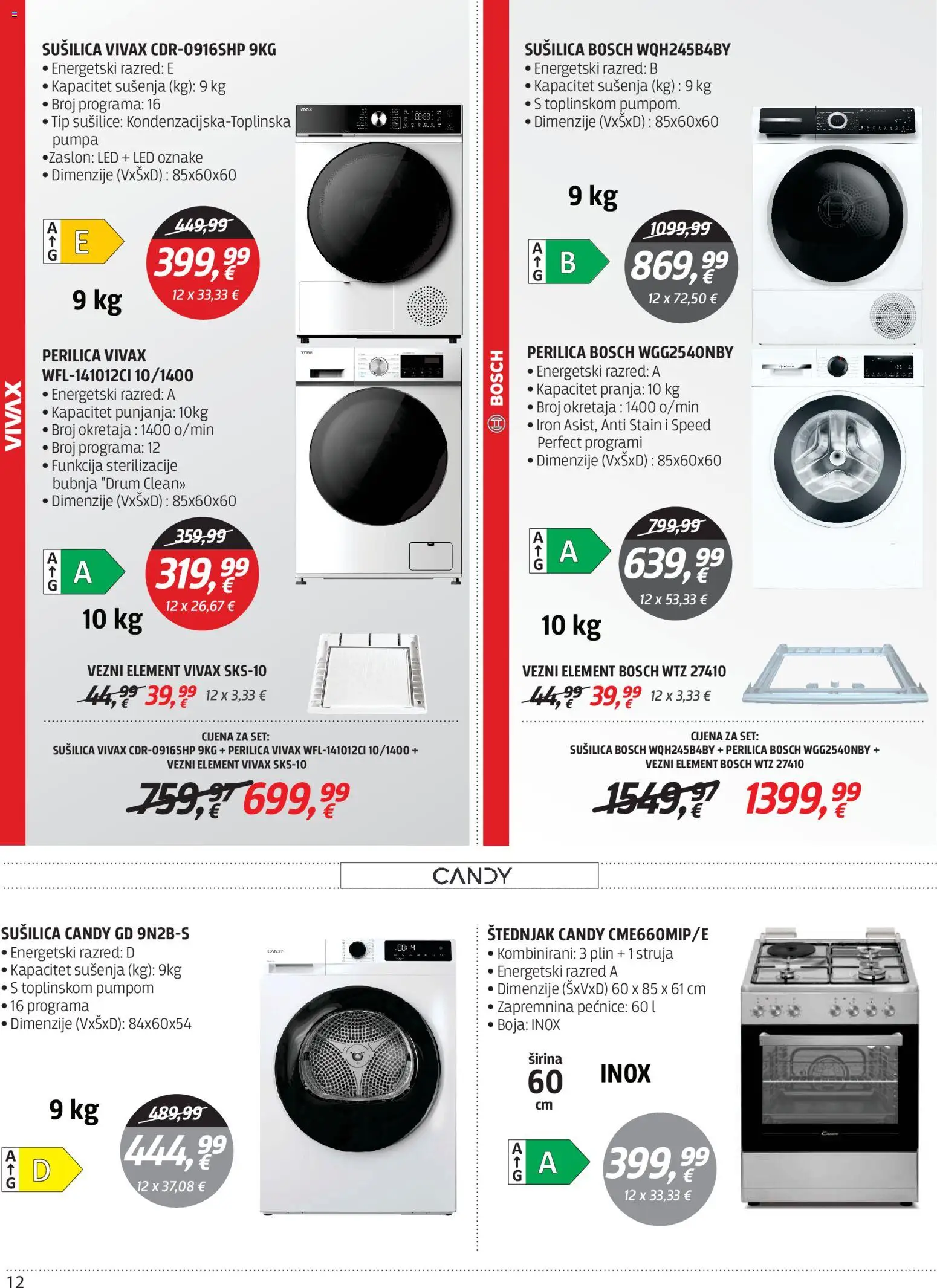 Centar Tehnike katalog | vrijedi od 19.10.2026 | Stranica: 12 | Proizvodi: Led, Sušilica, Štednjak
