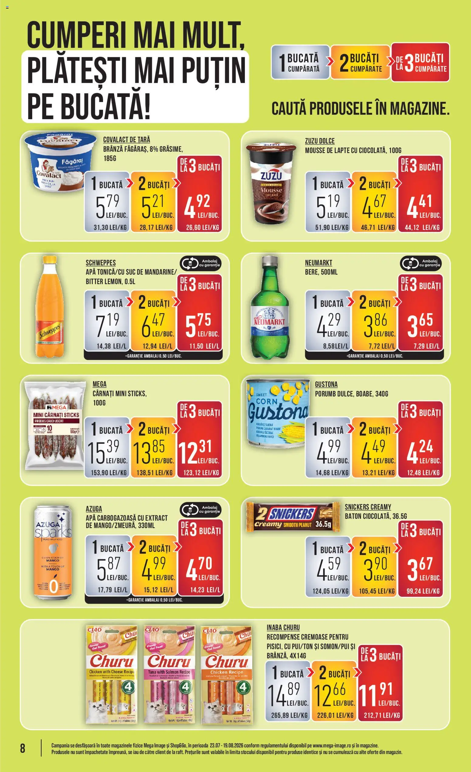 Noul catalog Mega Image – valabil de la 13.08.2026 | Pagină: 8 | Produse: Covalact de tara, Lapte, Brânză, Porumb