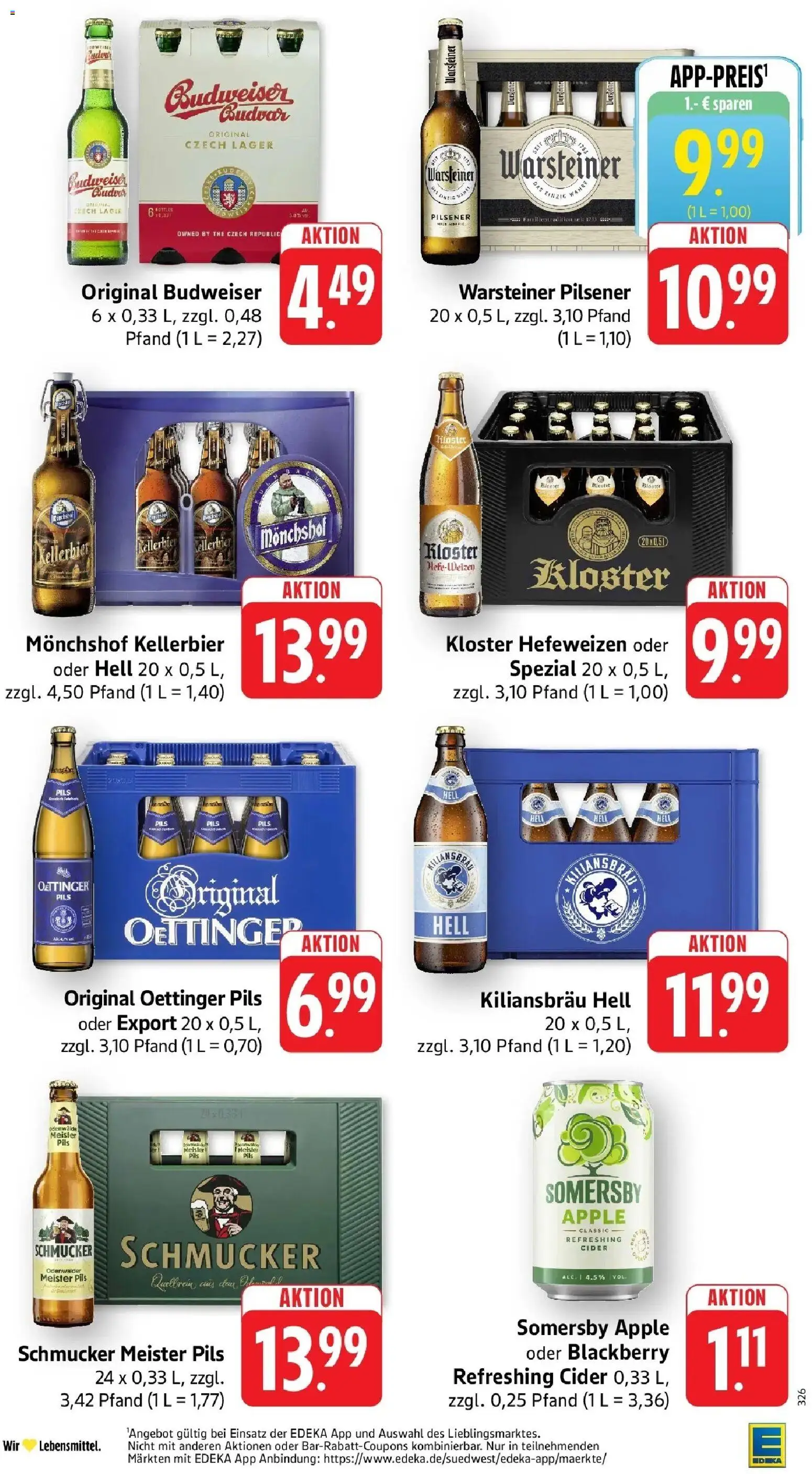 Edeka Prospekt Darmstadt – gültig ab 27.07.2026 | Seite: 31 | Produkte: Monchshof, Pils, Oettinger, Warsteiner