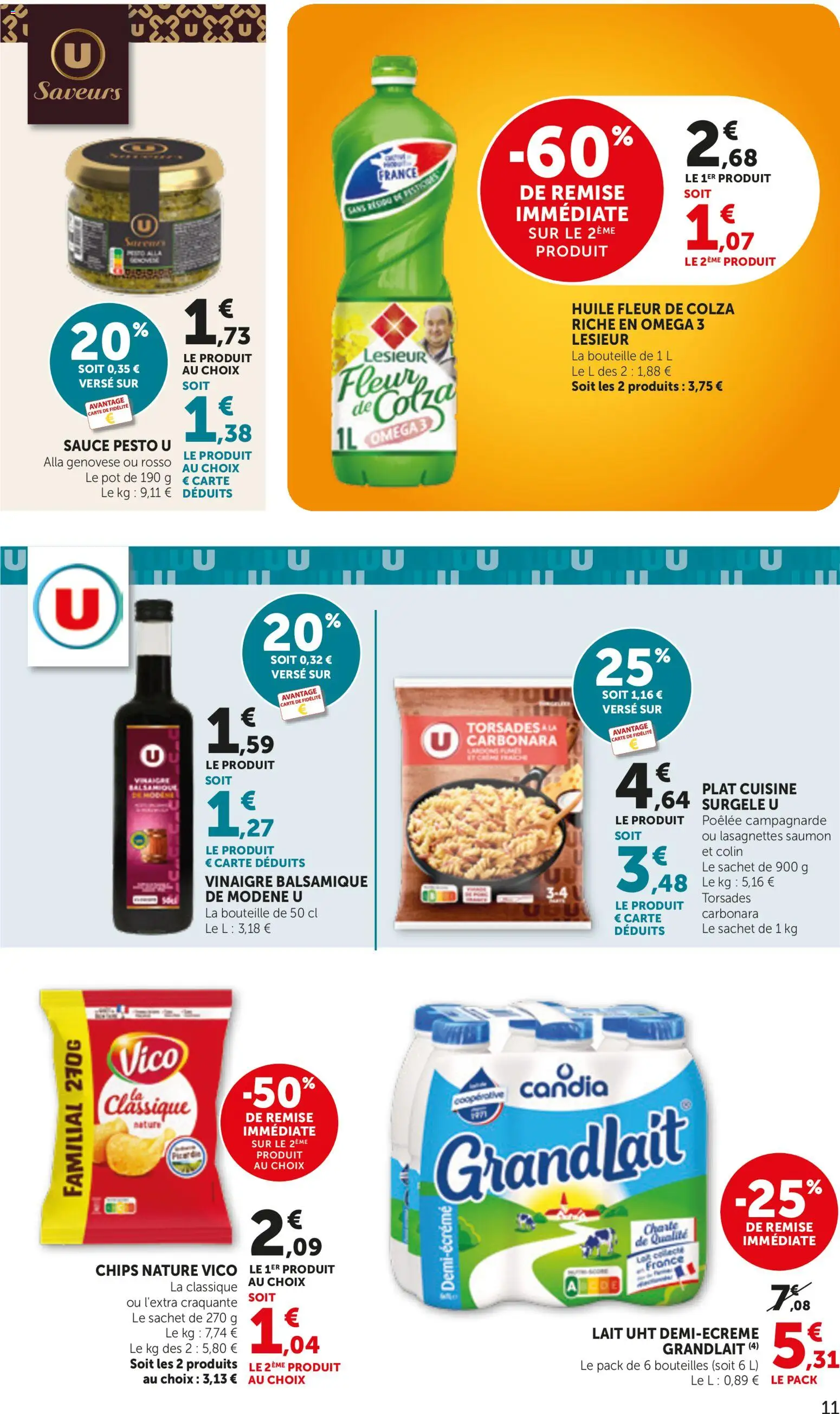 {H1} | Page: 11 | Produits: Vinaigre balsamique, Candia, Pesto, Saumon