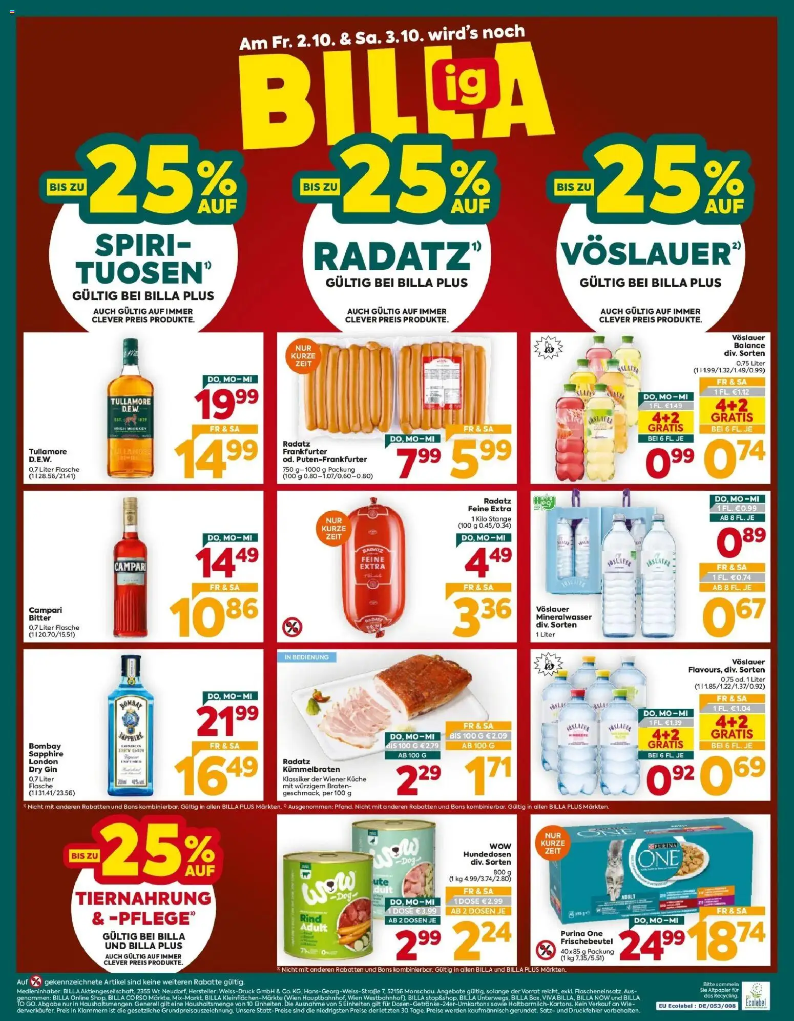 Billa Plus Flugblatt - Amstetten-Niederösterreich gültig ab 01.10.2026 | Seite: 16 | Produkte: Gin, Campari, Himbeere, Mineralwasser