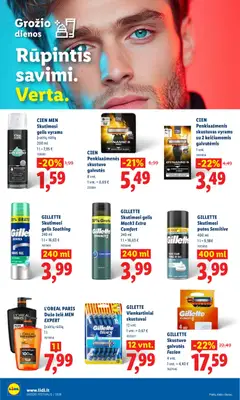 LIDL leidinys galioja nuo 2026.08.03 | Puslapis: 34 | Prekių: Skustuvas, Skustuvo galvutės, Dušo želė